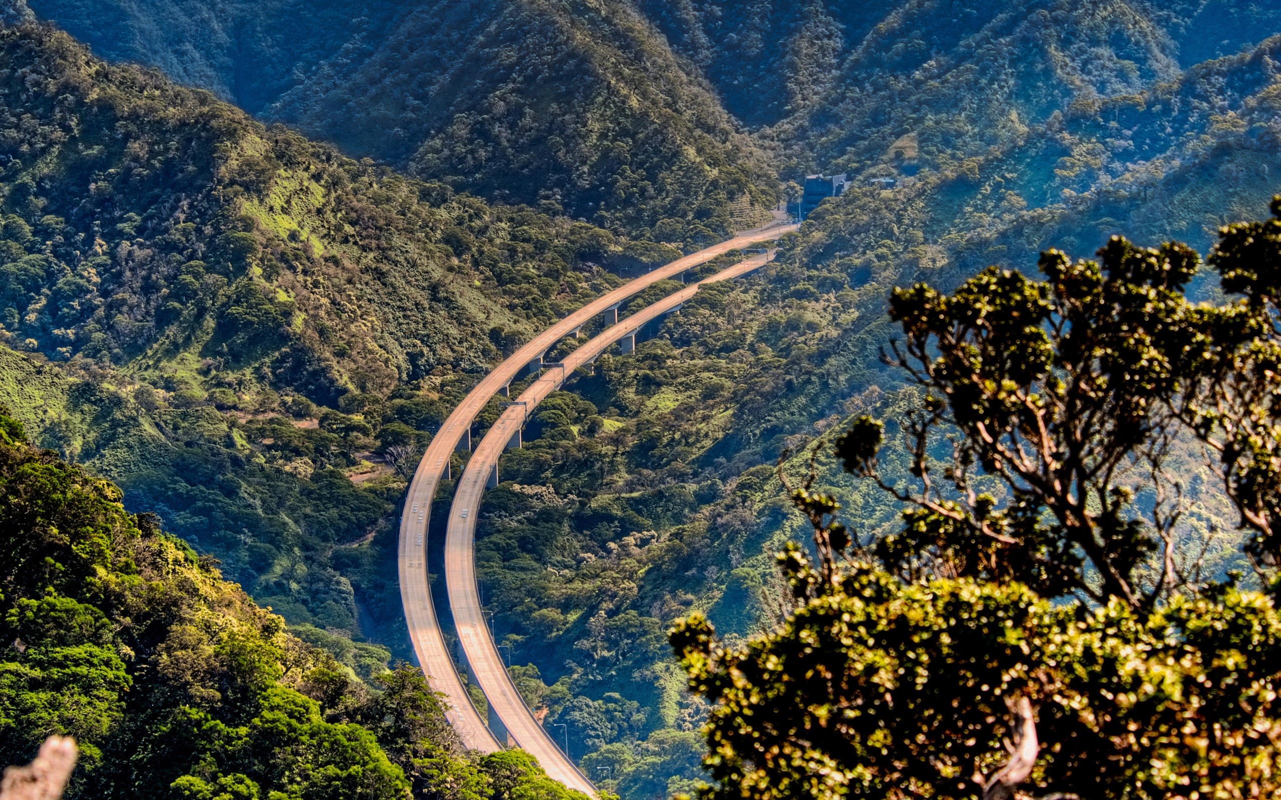 General 2560x1600 landscape nature oahu Hawaii highway mountains USA
