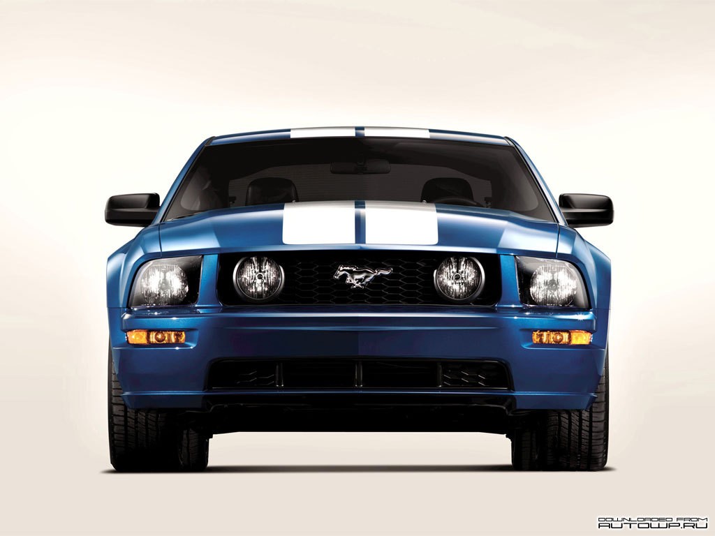 General 1024x768 car vehicle Ford Mustang Ford blue cars racing stripes frontal view Ford Mustang S-197 muscle cars American cars