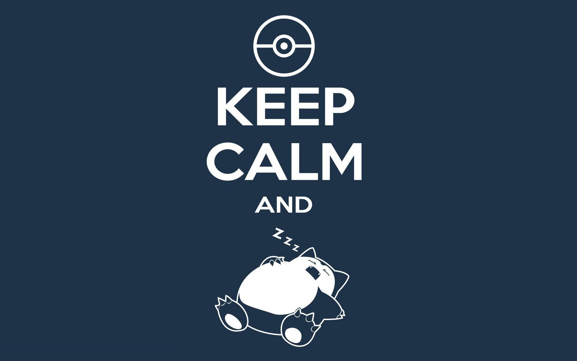 Anime 1920x1200 Pokémon Snorlax quote Keep Calm and... anime simple background blue background sleeping relaxing
