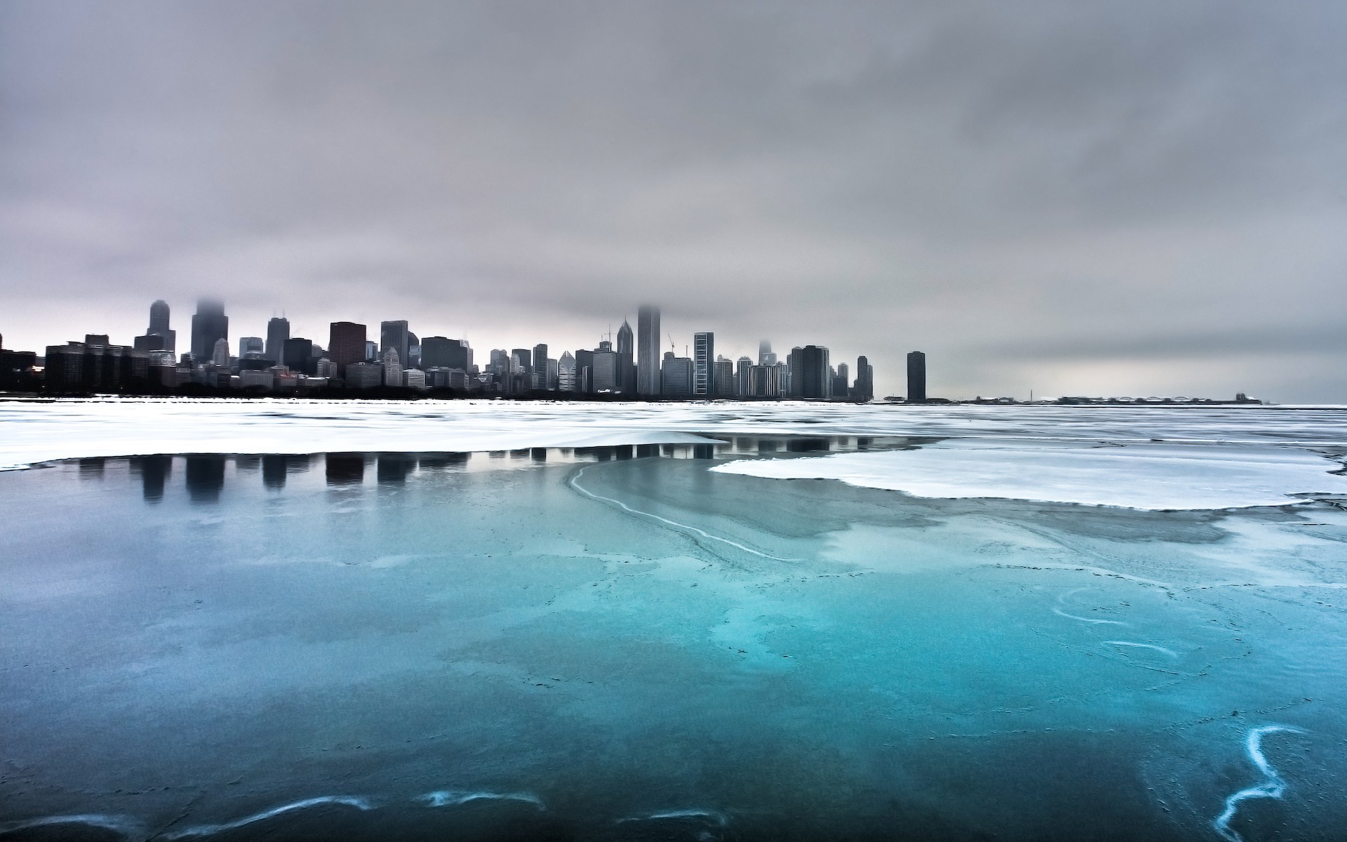 General 1920x1200 city ice cityscape Chicago winter USA