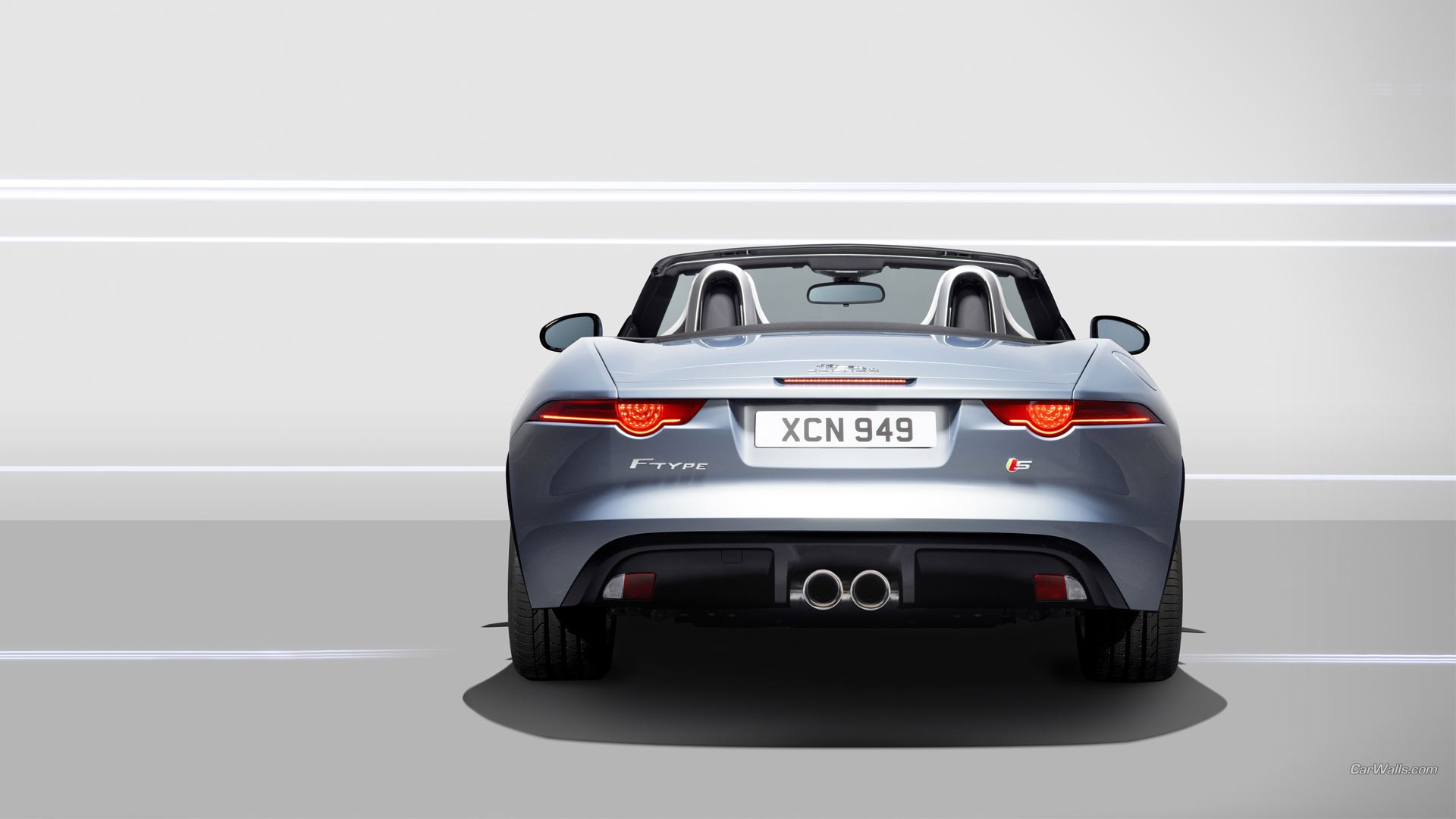 General 1920x1080 Jaguar F-Type car vehicle silver cars Jaguar (car) numbers British cars convertible Grand Tour rear view taillights licence plates