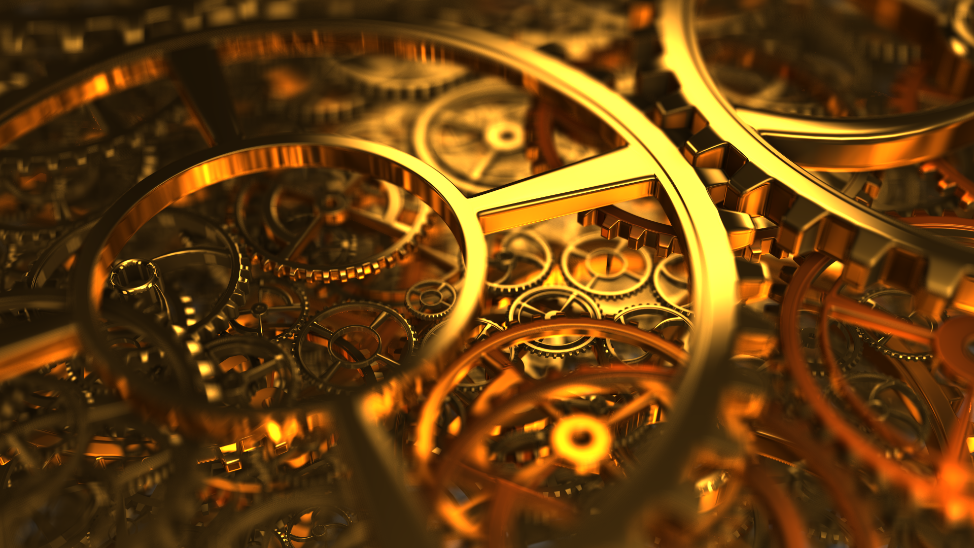 General 1920x1080 clockwork gears gold macro digital art mechanics CGI DeviantArt