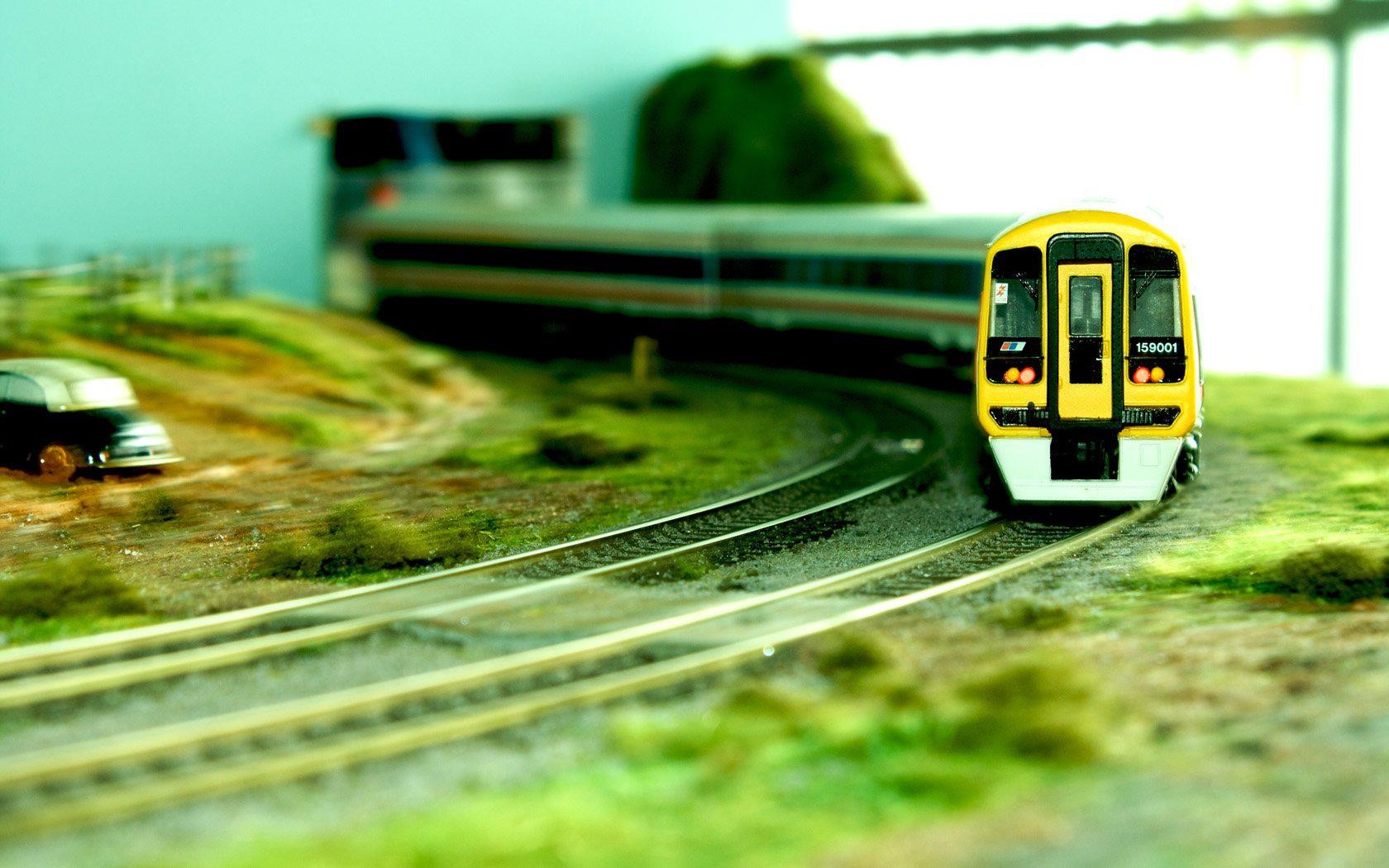 General 1680x1050 train railway tilt shift old car toys miniatures depth of field vehicle