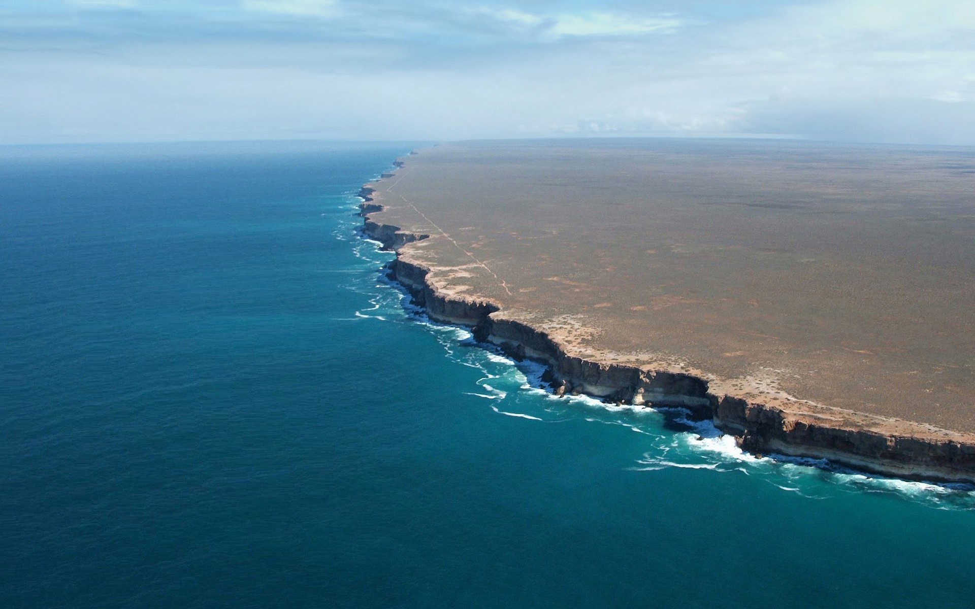General 1920x1200 cliff waves sea Australia coast landscape aerial view nature sky horizon