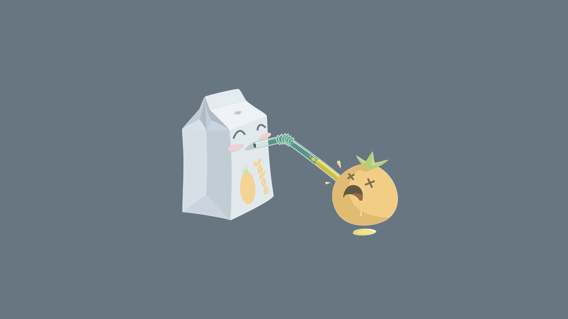 General 1920x1080 minimalism humor drawing juice orange (fruit) simple background food