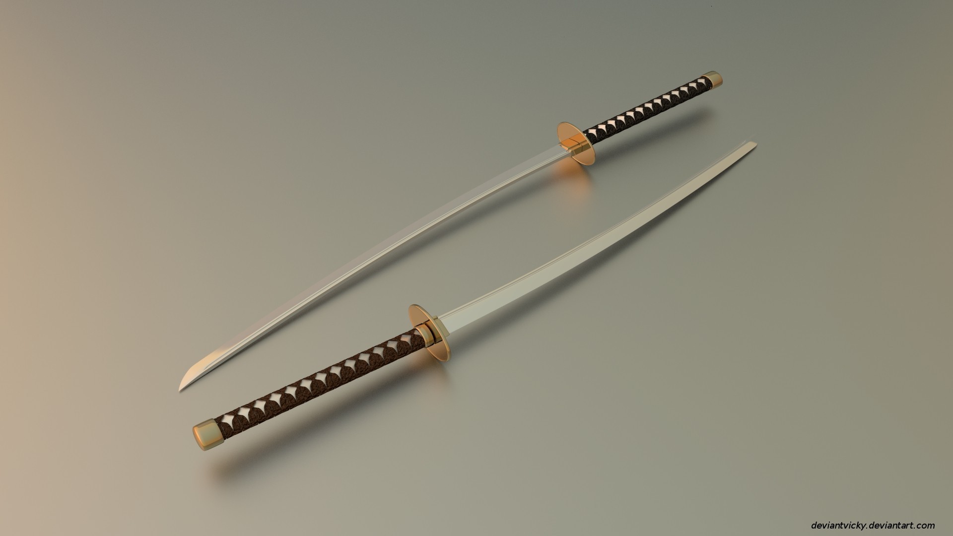 General 1920x1080 katana sword DeviantArt simple background