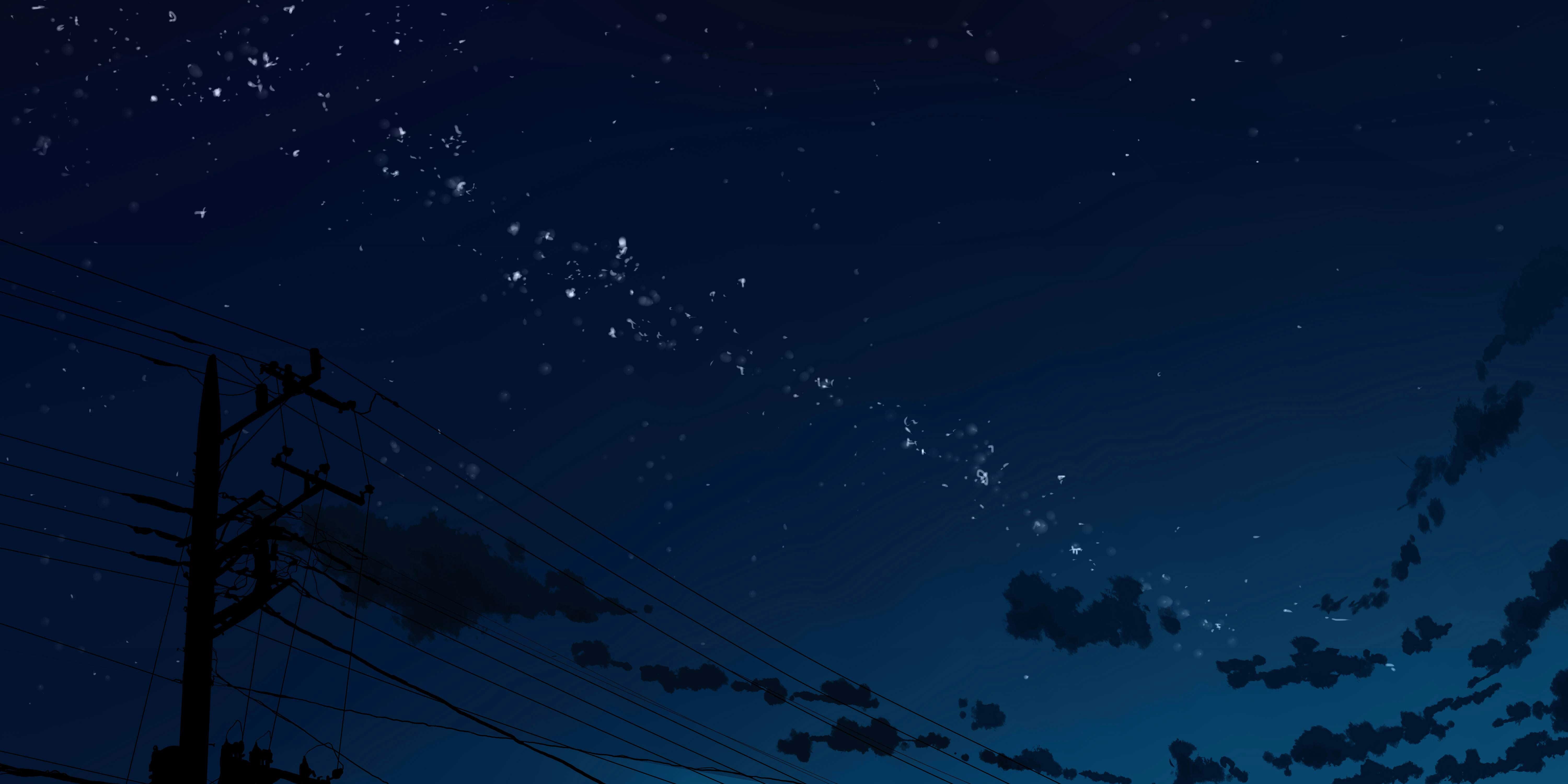 General 6000x3000 power lines sky anime artwork dark stars