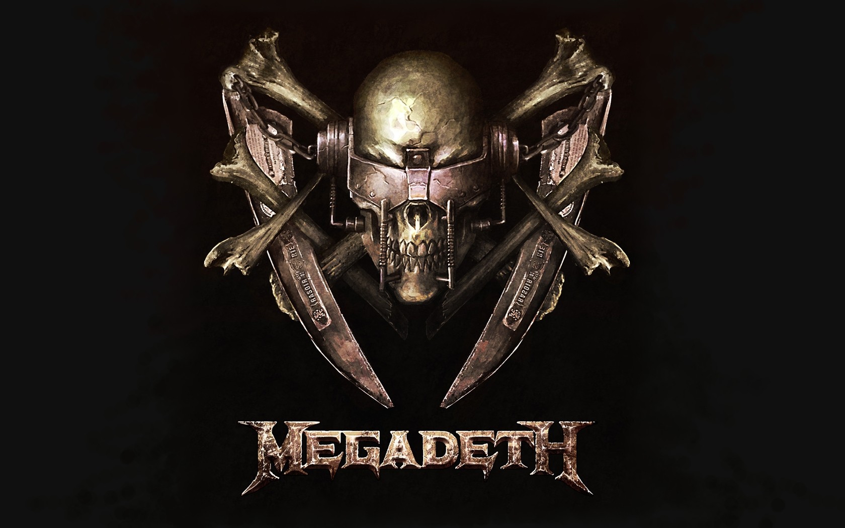 General 1680x1050 skull Megadeth music metal band band Big 4 Vic Rattlehead band logo band mascot simple background black background
