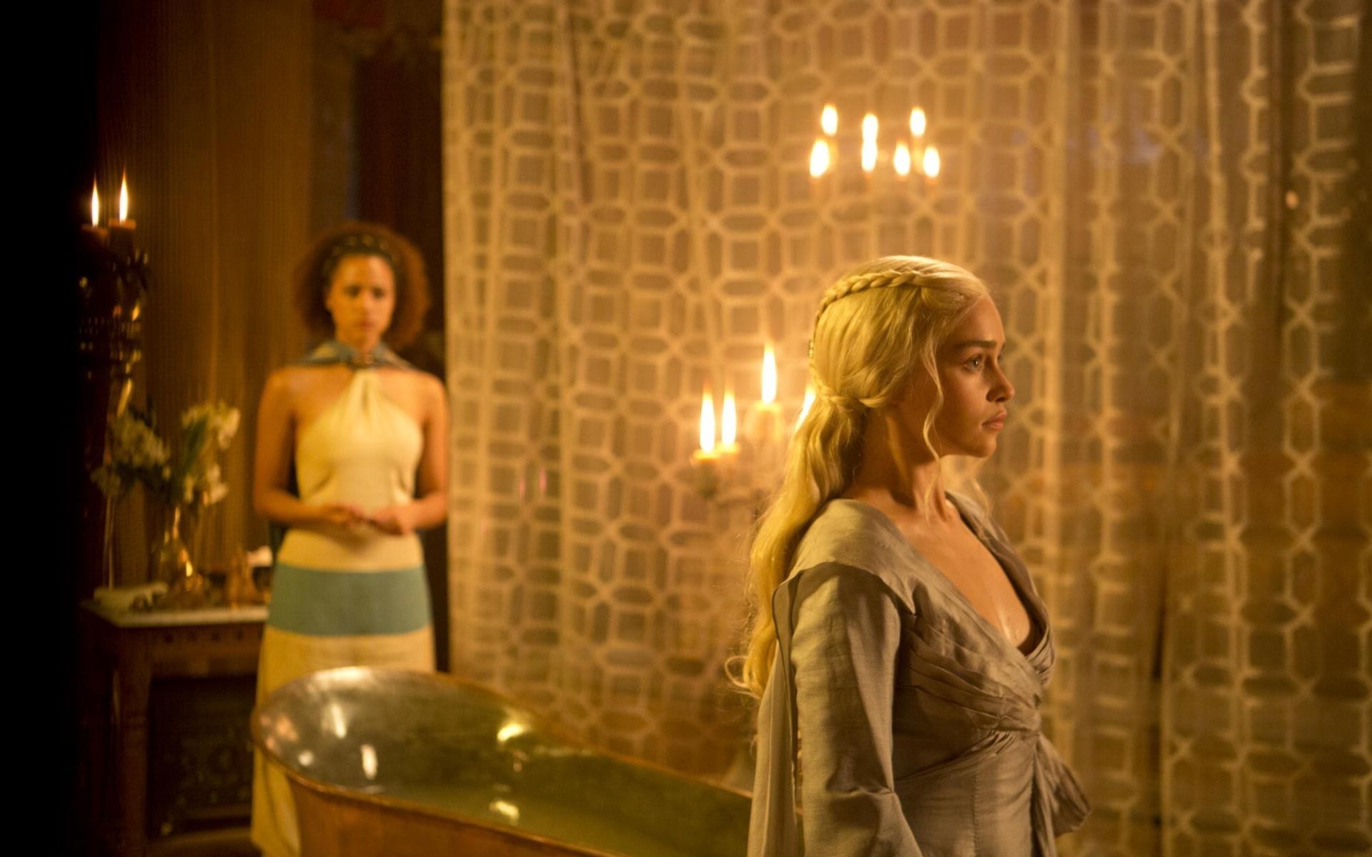 People 1920x1200 Daenerys Targaryen Game of Thrones women Emilia Clarke blonde TV series fantasy girl women indoors indoors bathtub actress celebrity
