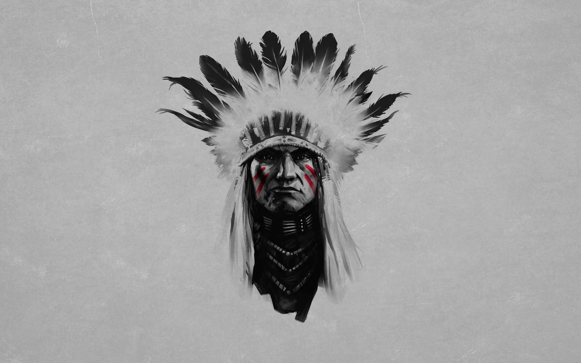 General 1920x1200 feathers men artwork gray gray background