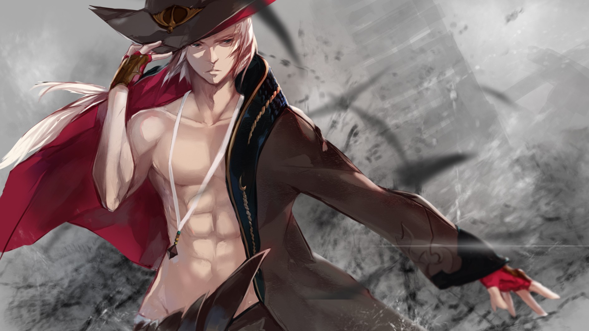 Anime 1889x1062 Swd3e2 anime anime boys hat abs white hair Dungeon and Fighter muscles