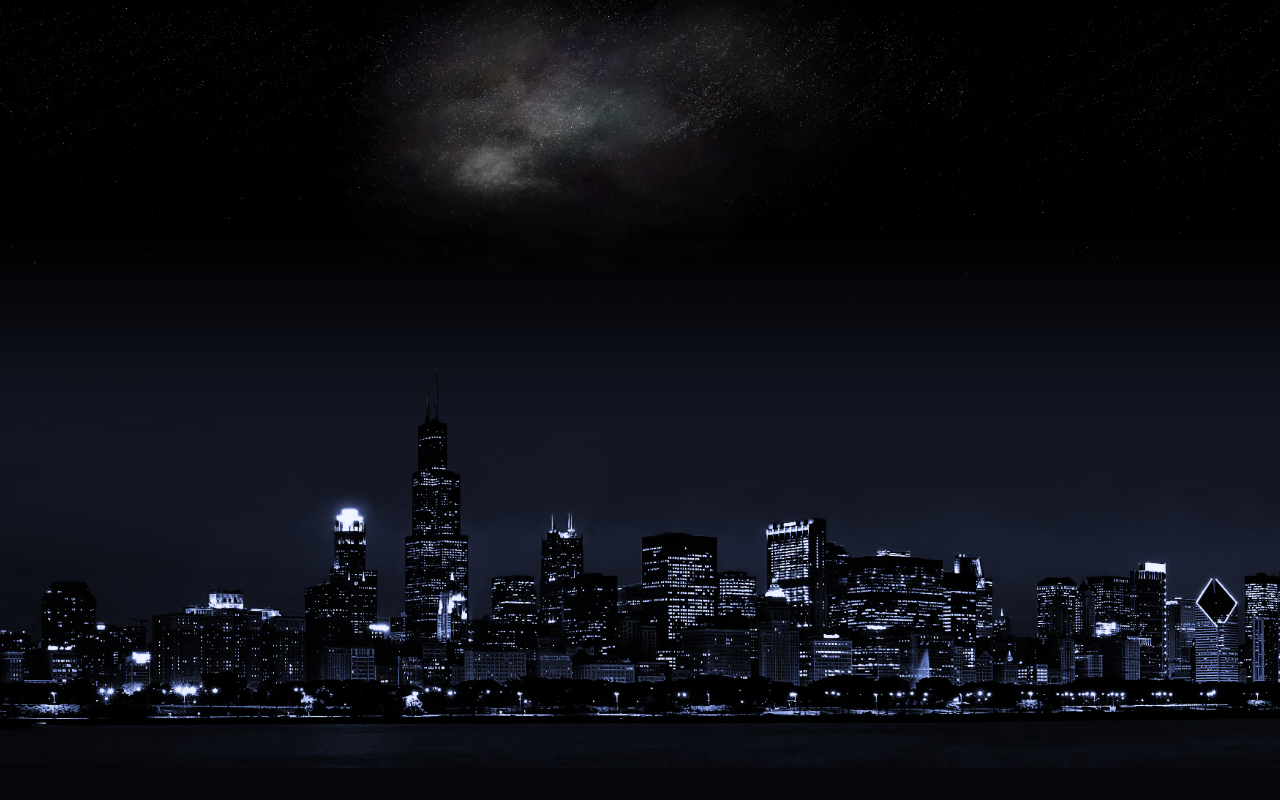 General 1280x800 Chicago night stars cityscape USA
