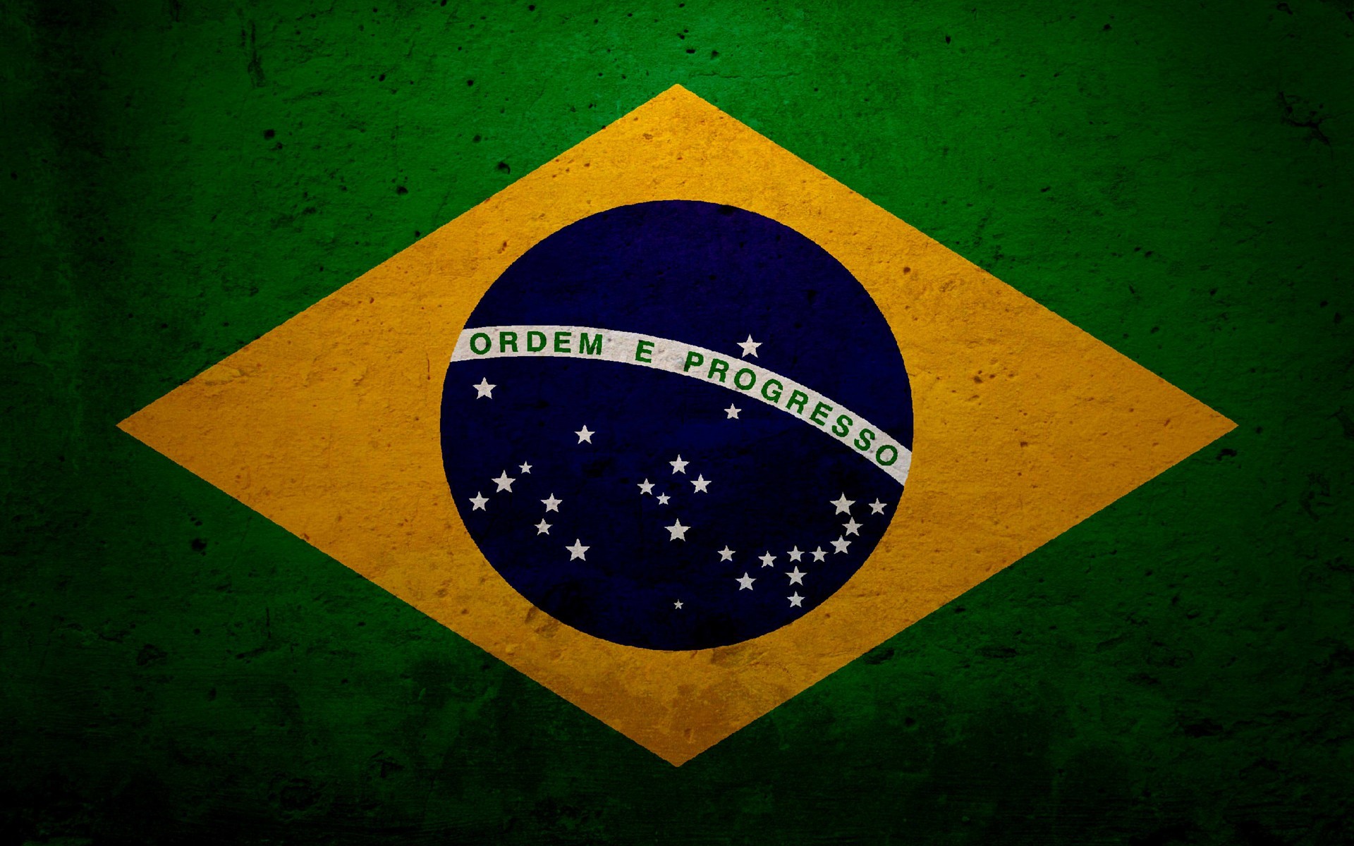 General 1920x1200 Brazil green background flag green stars yellow quote dark grunge blue sphere digital art Brazilian Flag