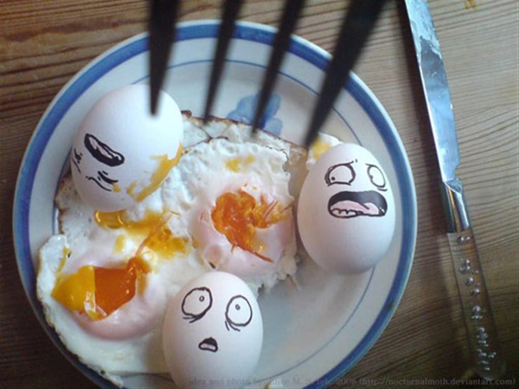 General 1024x768 eggs humor breakfast food knife fork