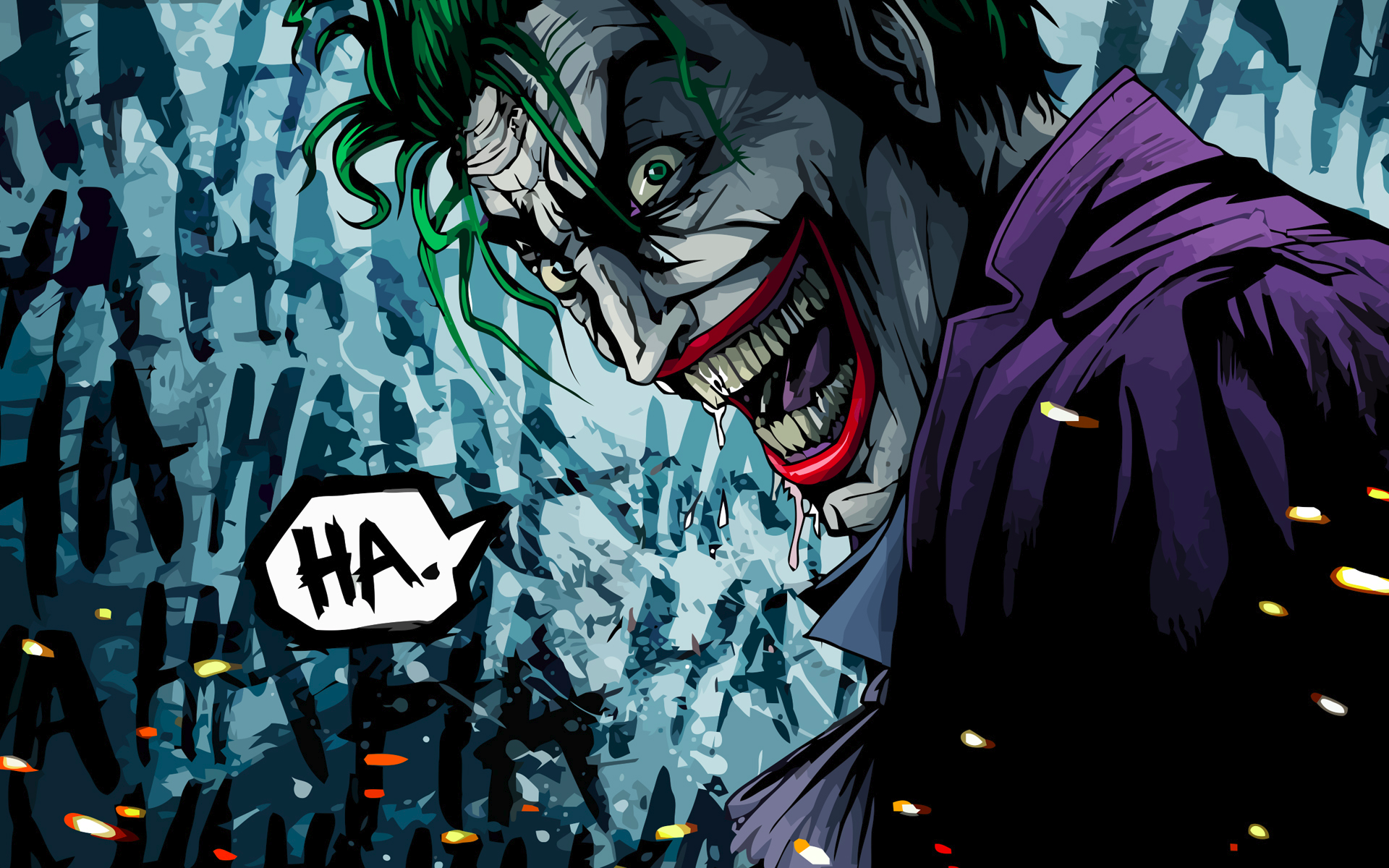 General 1920x1200 Joker DC Comics comic art cyan Batman green hair