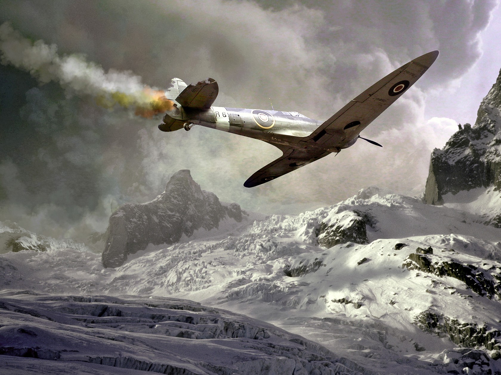 General 1680x1260 airplane vintage snow mountains military military aircraft vehicle British aircraft