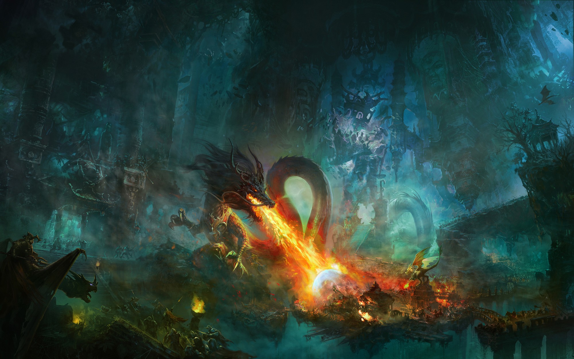 General 2000x1250 fantasy art dragon creature fire artwork digital art