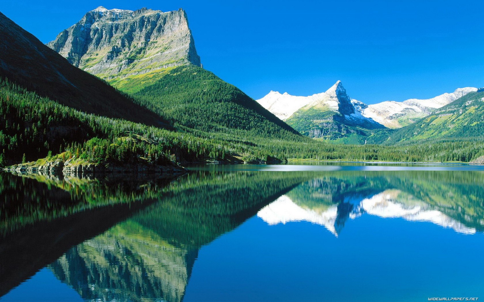 General 1680x1050 landscape Glacier National Park national park Montana lake mountains reflection USA rocks water