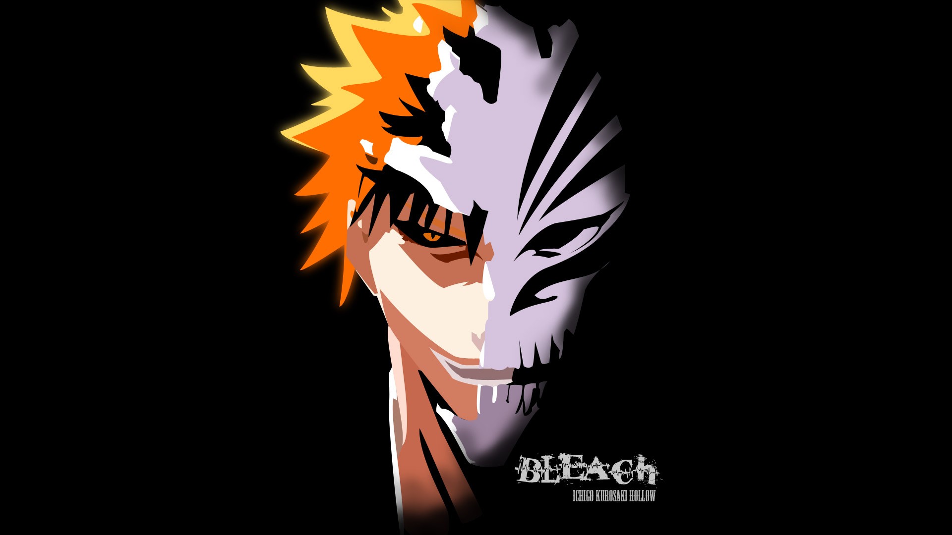 Anime 1920x1080 Bleach mask Hollow black background anime anime boys