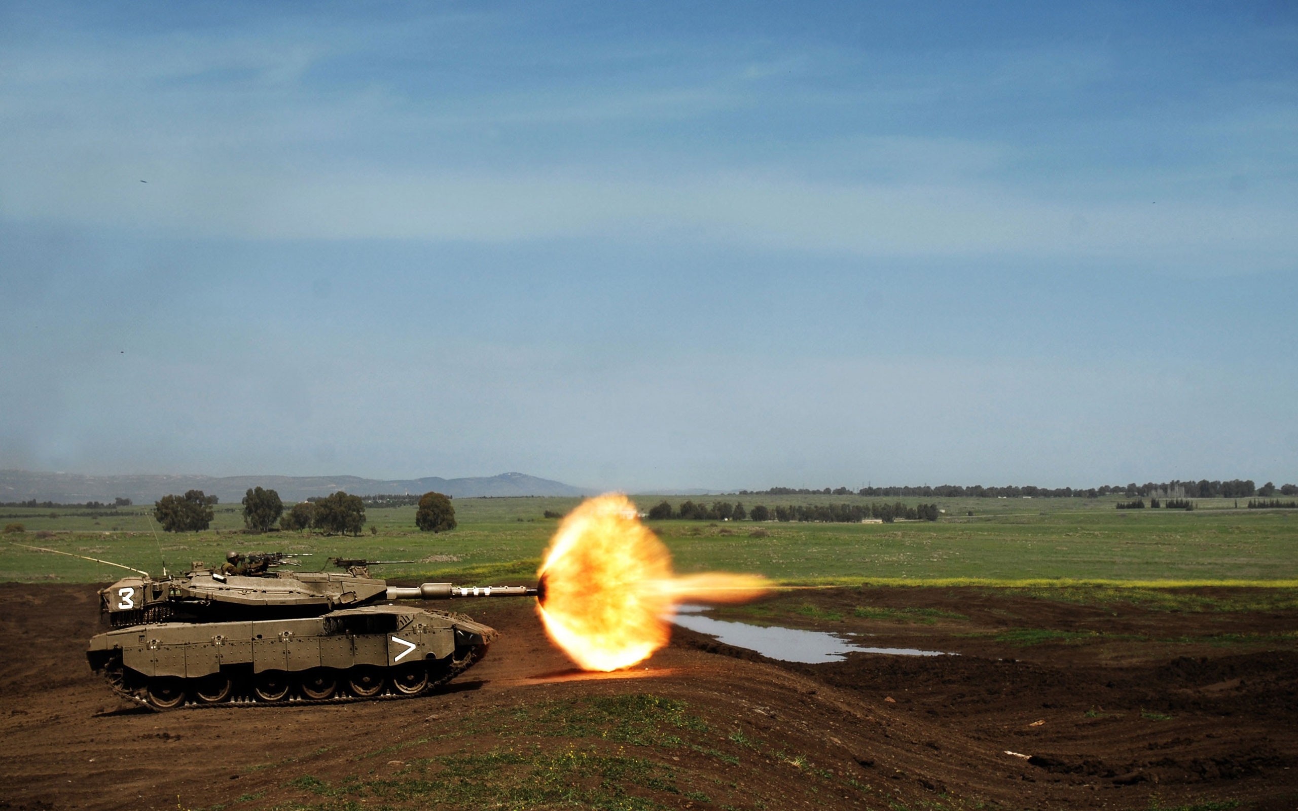 General 2560x1600 army tank Merkava Merkava Mark IV explosion vehicle military vehicle Israel Defense Forces