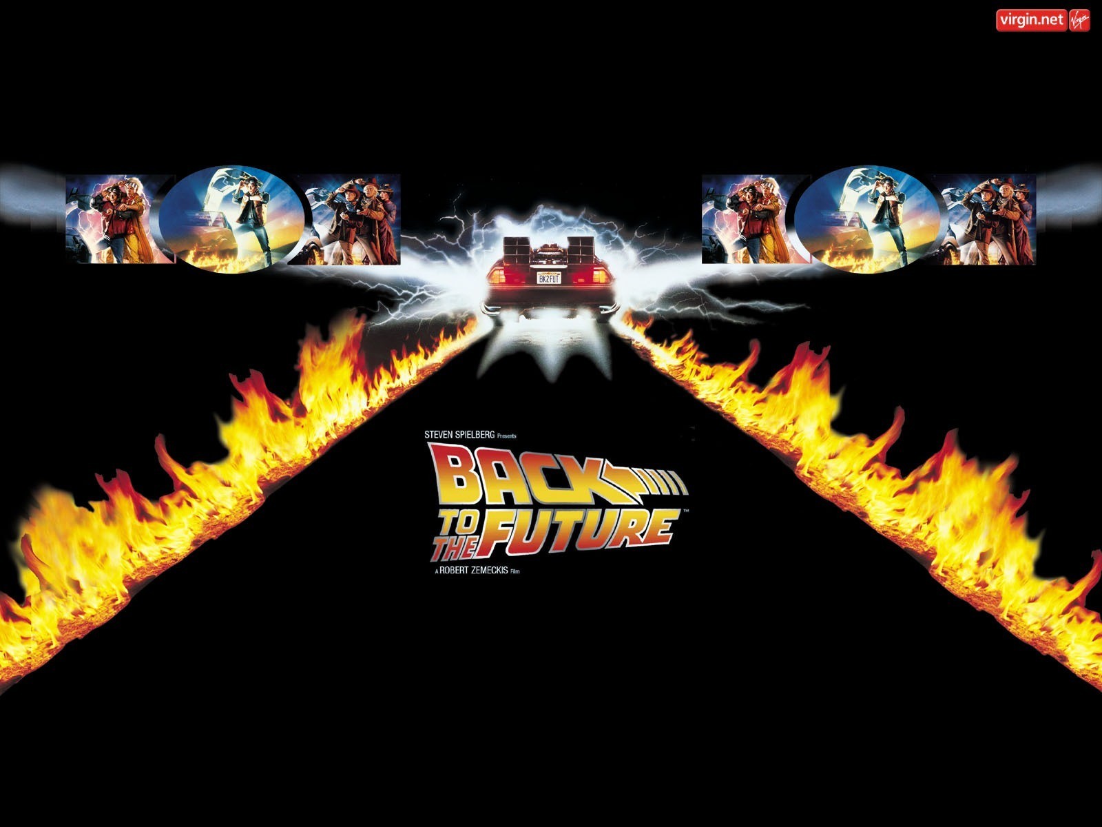 General 1600x1200 movies car collage Back to the Future Time Machine vehicle fire DeLorean