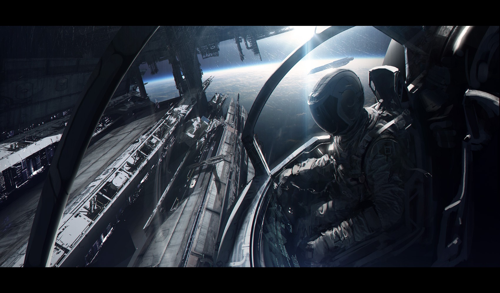 General 1700x997 space futuristic digital art spaceship Andree Wallin science fiction artwork