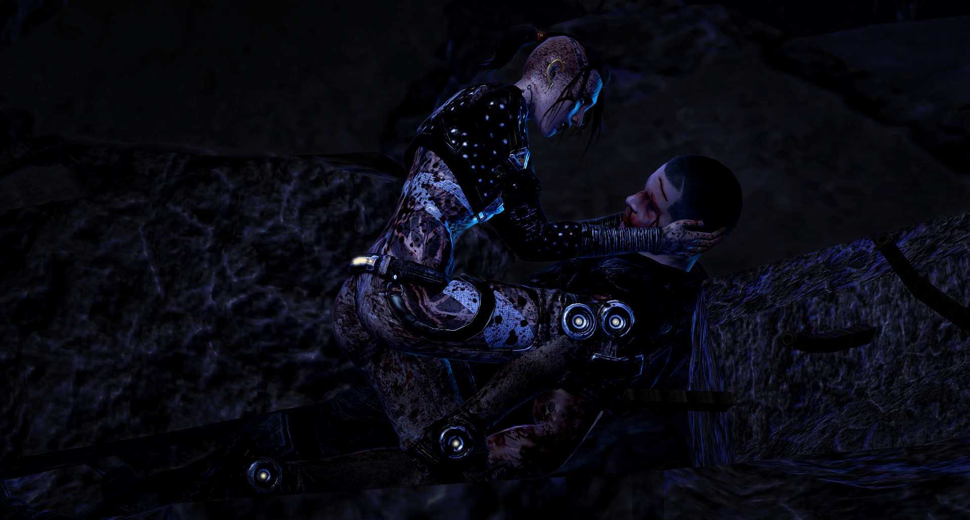 General 1920x1030 Mass Effect Jack (Mass Effect) Commander Shepard video games PC gaming blood wounds