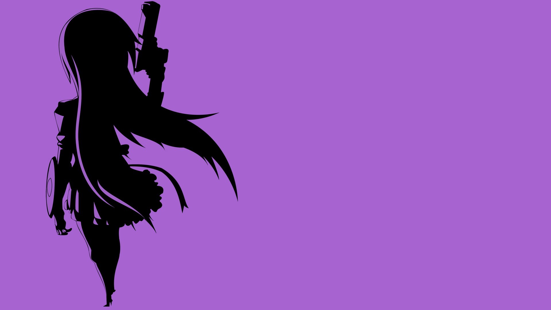 Anime 1920x1080 Mahou Shoujo Madoka Magica minimalism anime silhouette anime girls simple background girls with guns purple background gun weapon