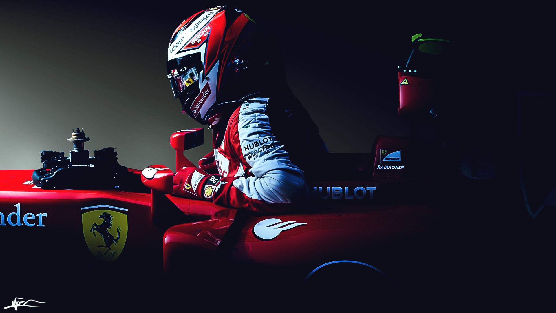 General 1920x1080 Kimi Raikkonen Scuderia Ferrari Formula 1 ferrari formula 1 dark helmet motorsport sport red cars car 2015 (Year) Racing driver finnish