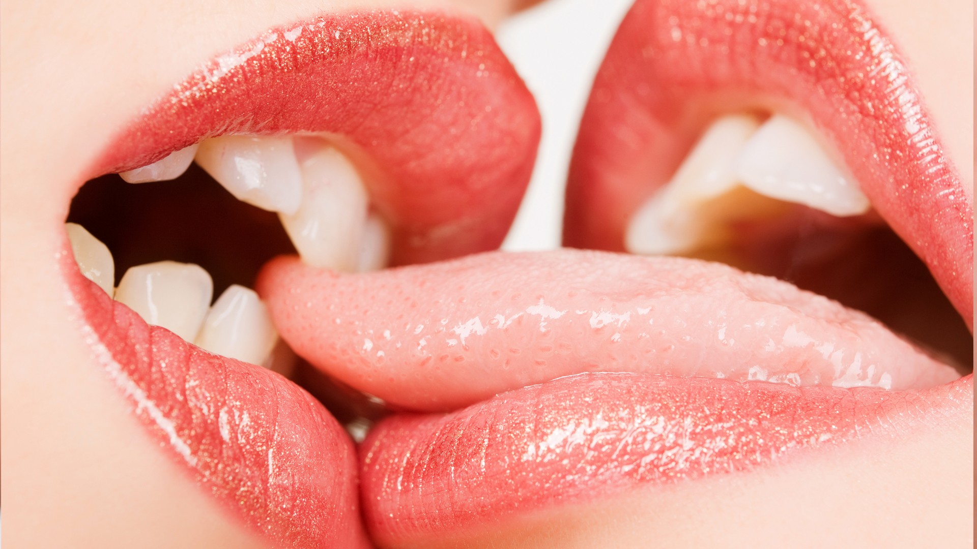 People 1920x1080 women lips mouths tongues teeth open mouth two women lesbians closeup