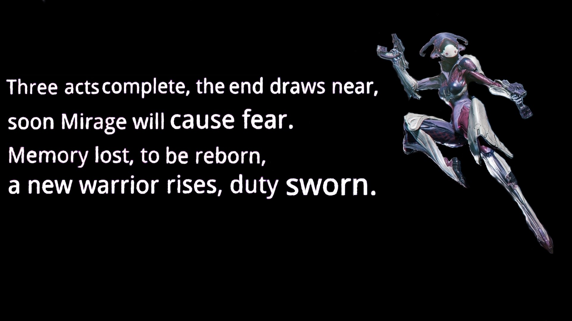 Anime 1920x1080 Warframe anime typography mechs PC gaming simple background black background
