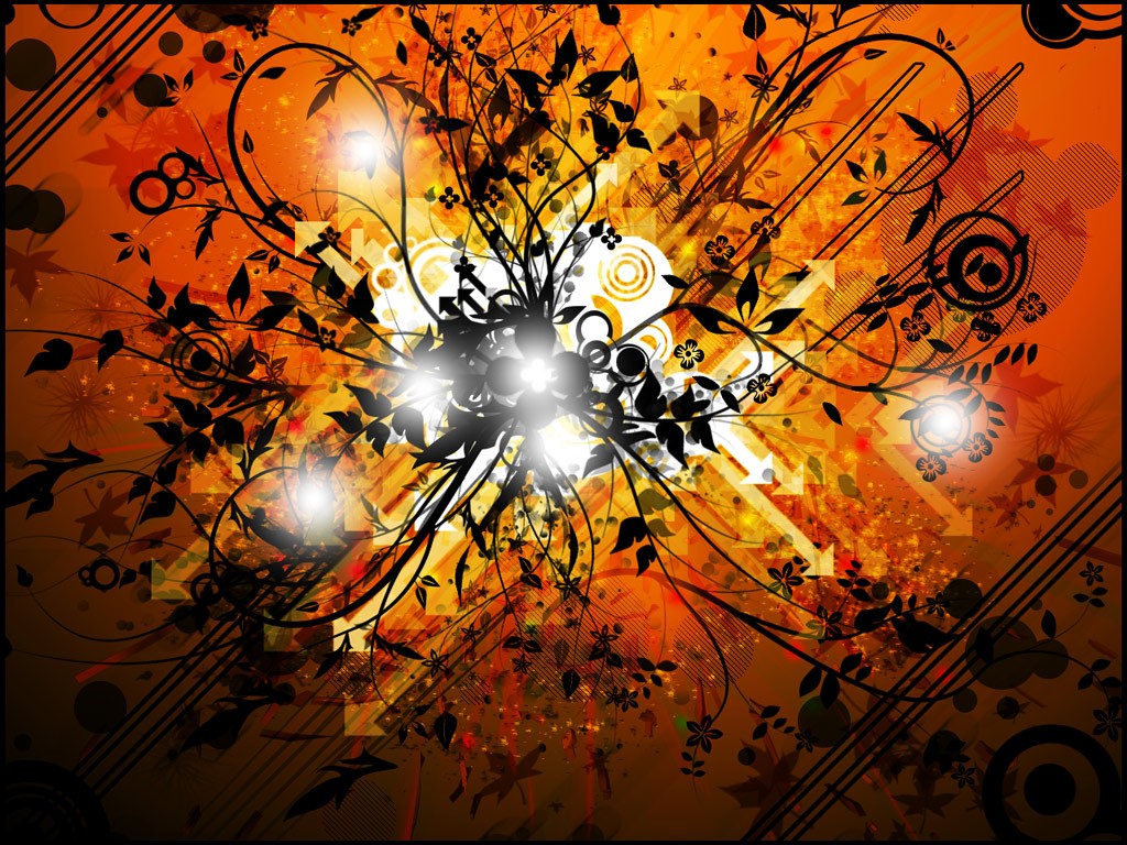 General 1024x768 abstract arrow (design) digital art swirls shapes orange background