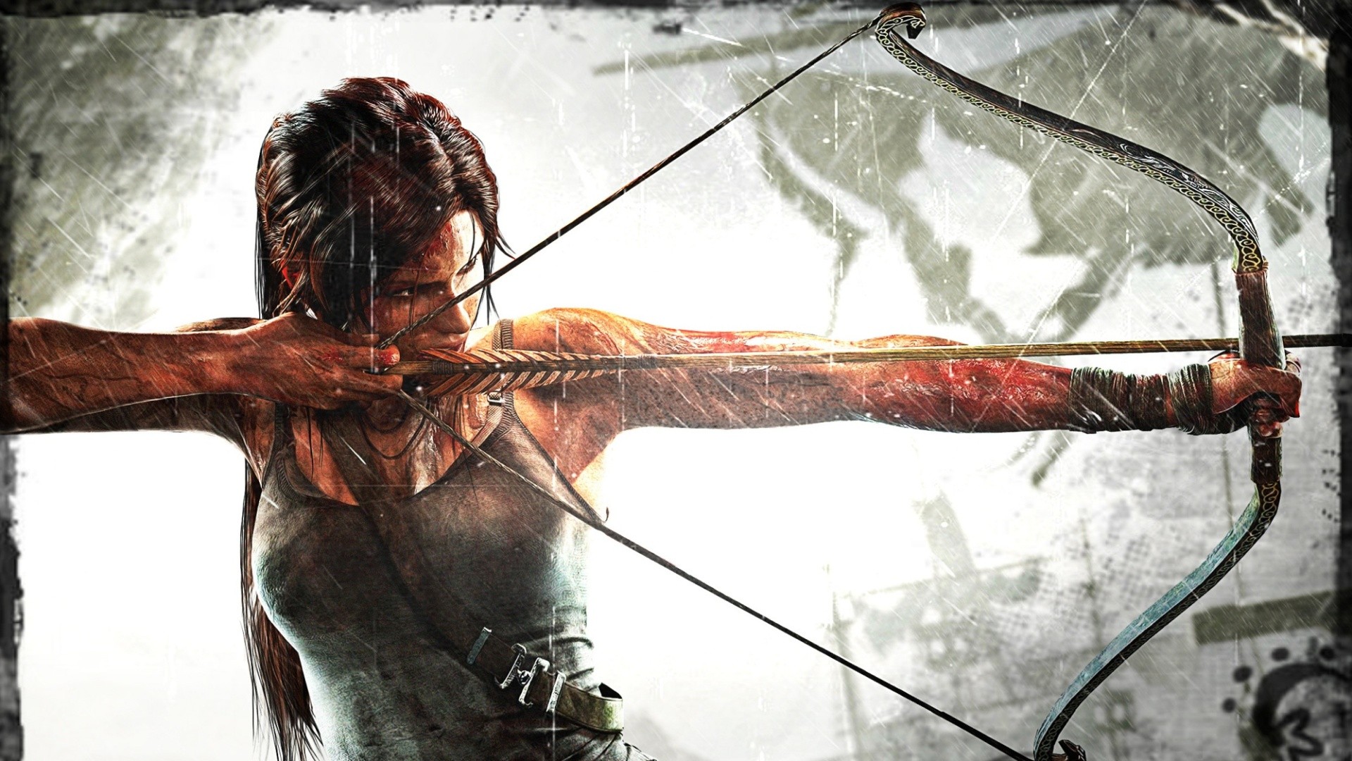 General 1920x1080 video games Tomb Raider video game art video game girls bow aiming weapon Lara Croft (Tomb Raider) bow and arrow video game characters