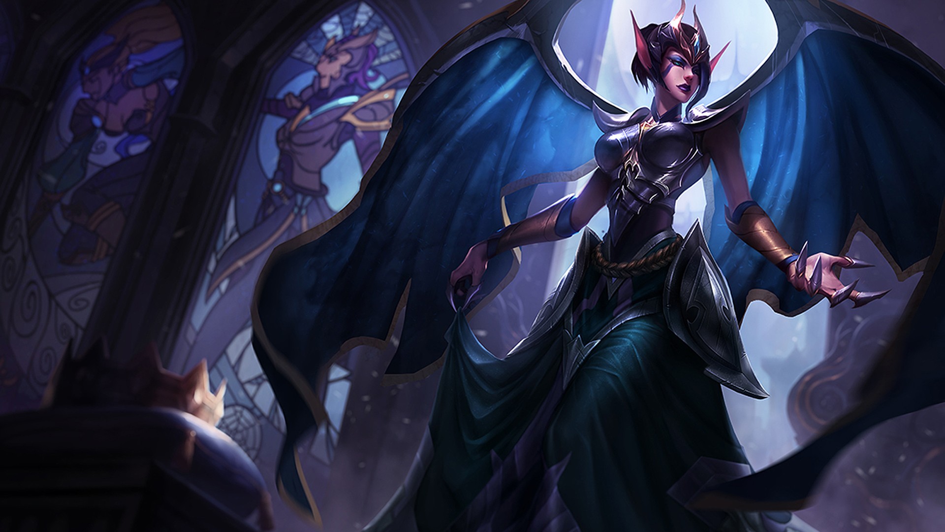 General 1920x1080 League of Legends video games Morgana (League of Legends) video game art PC gaming women video game girls fantasy art fantasy girl wings pointy ears claws