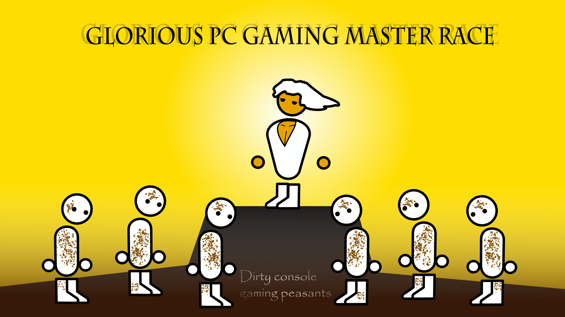 General 1920x1080 computer hero Zero Punctuation PC Master  Race minimalism Papyrus yellow background humor PC gaming