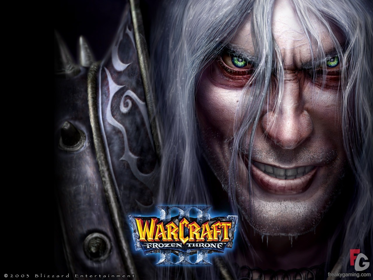 General 1280x960 Warcraft Arthas Menethil PC gaming fantasy men face closeup hair in face black background Frozen Throne World of Warcraft video game men video game characters Lich King