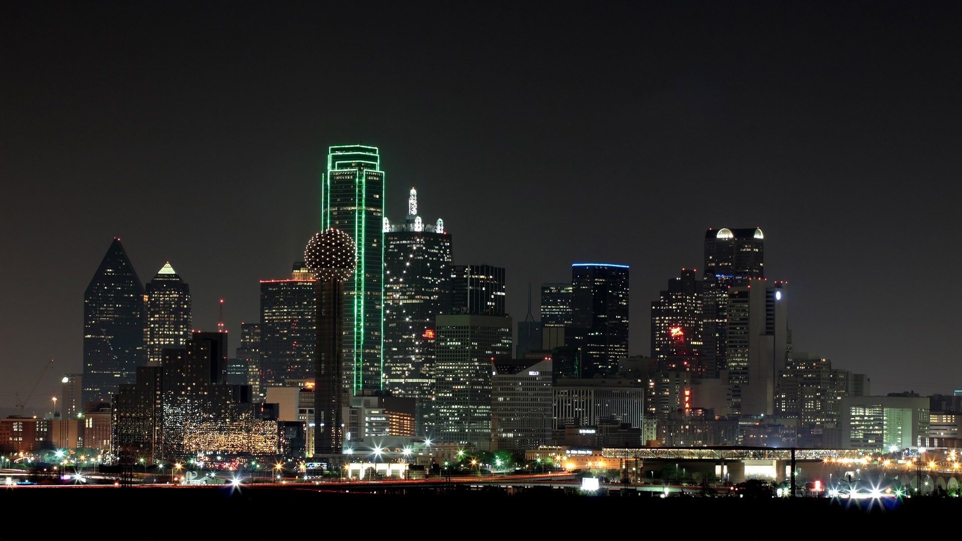 General 1920x1080 city Dallas cityscape city lights night USA
