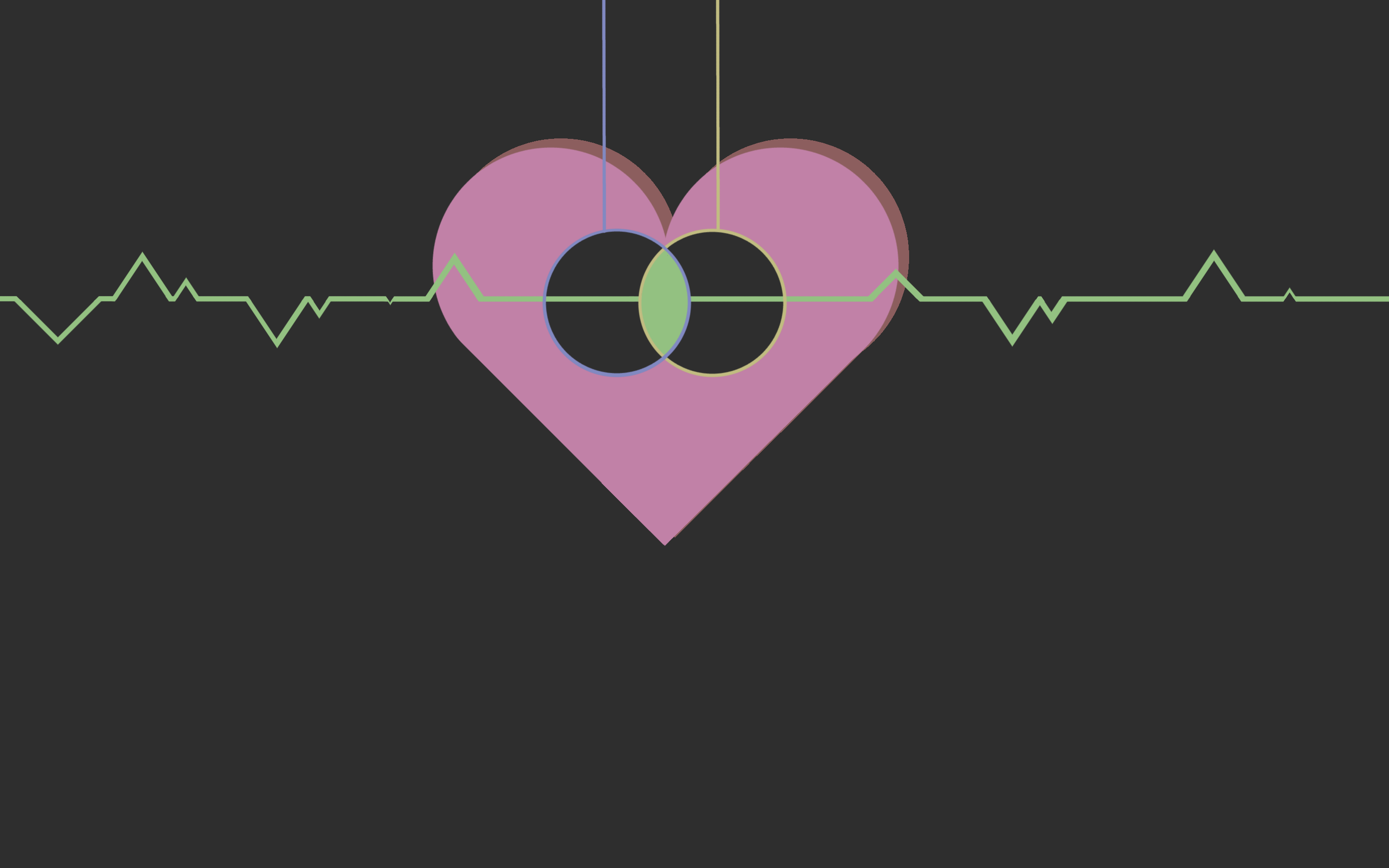 General 2880x1800 heartbeat minimalism digital art simple background heart (design) black background