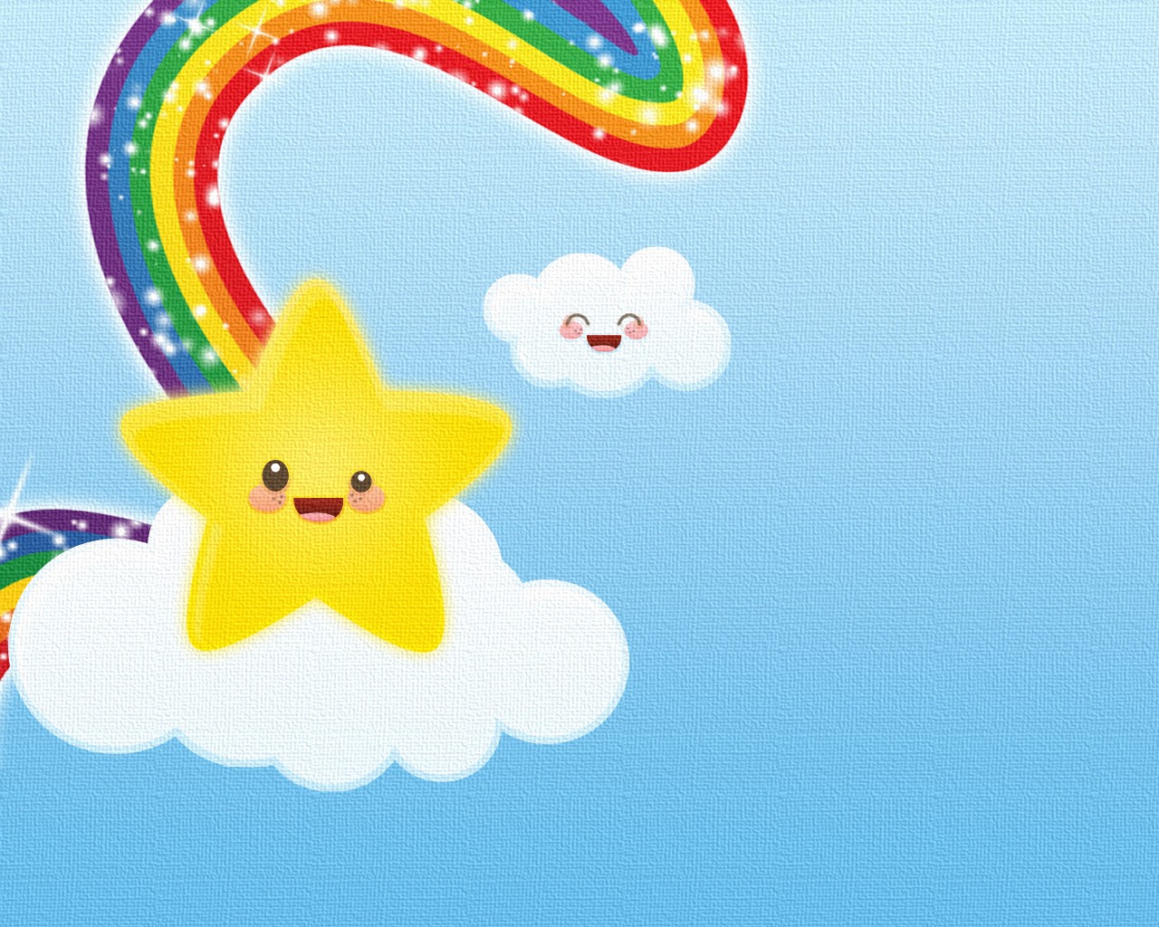 General 1280x1024 colorful stars rainbows fantasy art simple background clouds
