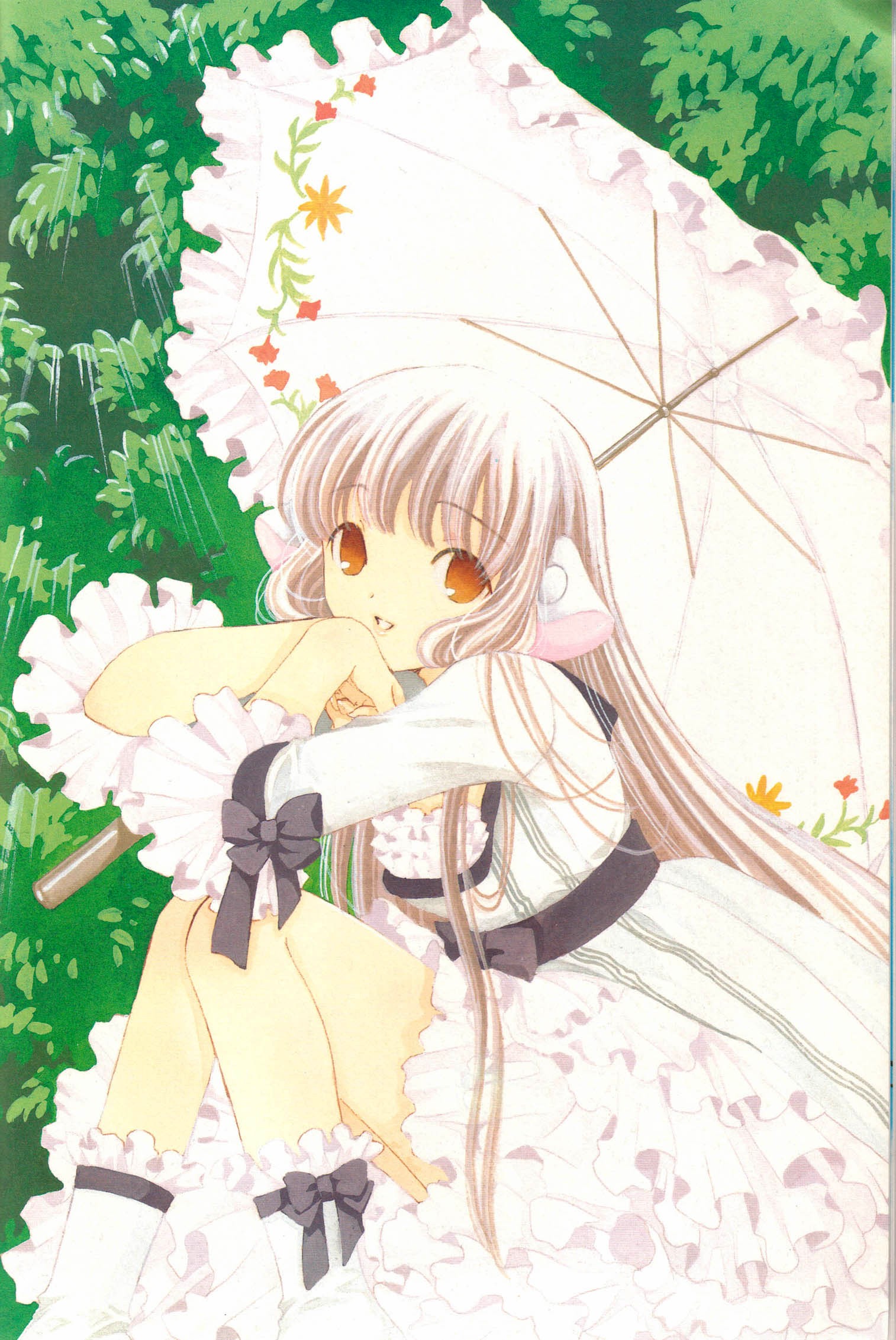 Anime 1514x2265 Chobits anime umbrella dress anime girls red eyes women with umbrella long hair