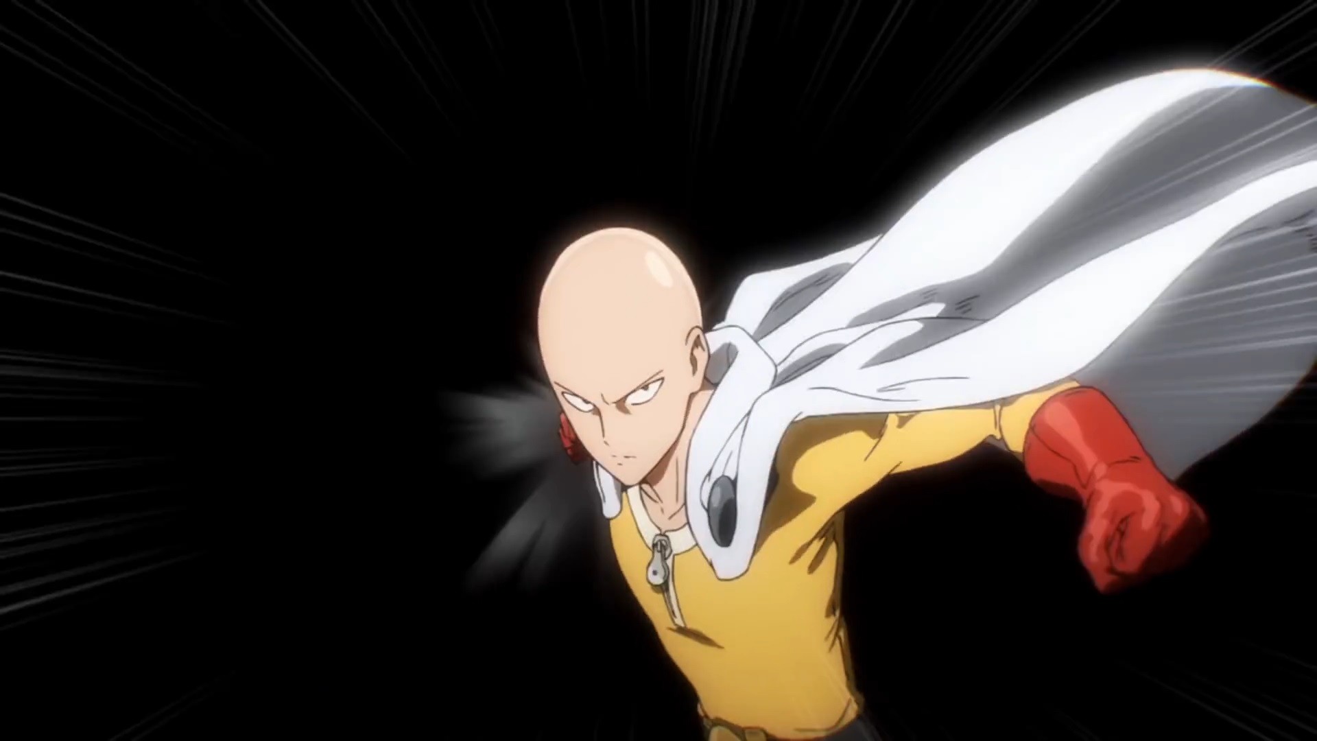 Anime 1920x1080 One-Punch Man Saitama anime boys anime bald simple background black background