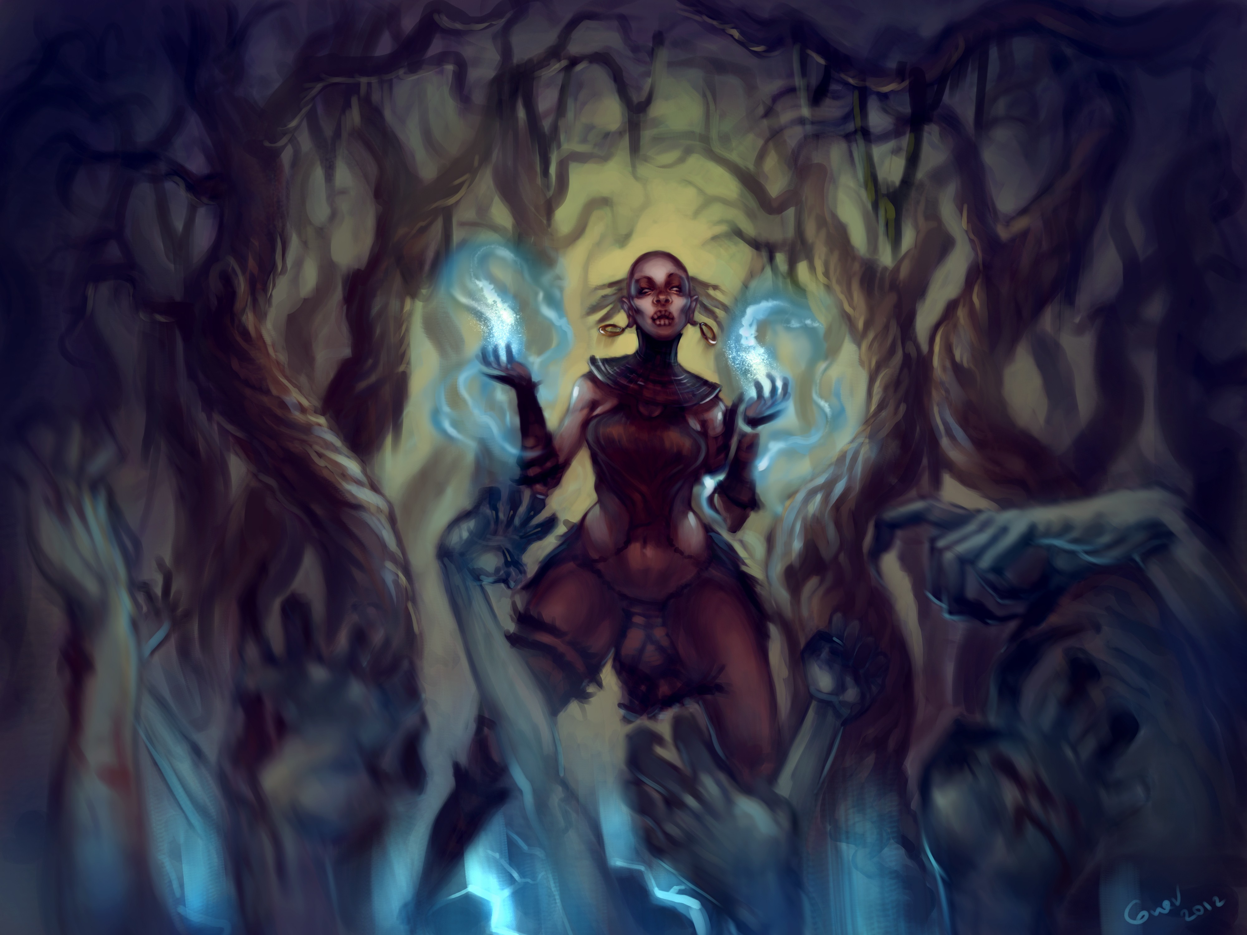 General 4000x3000 artwork Diablo III video games video game art fantasy art fantasy girl PC gaming magic video game girls