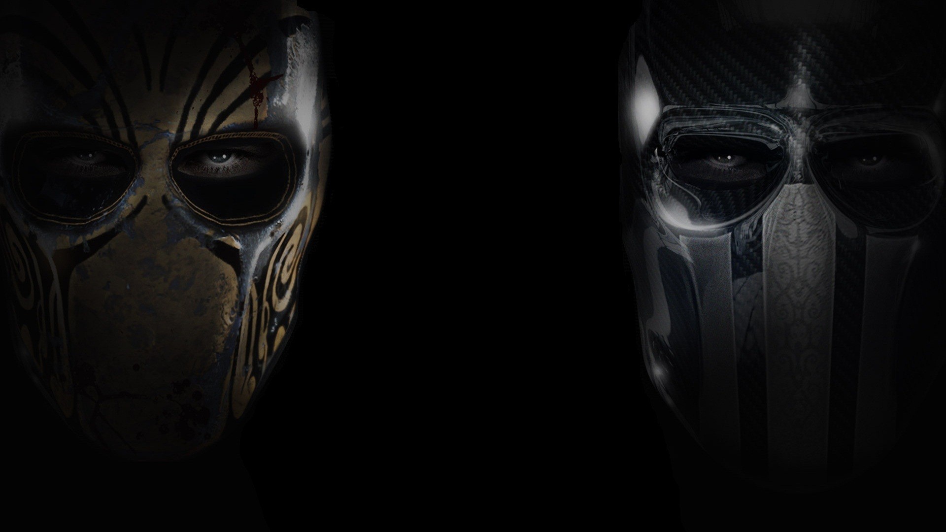 General 1920x1080 Army of Two mask video games simple background black background