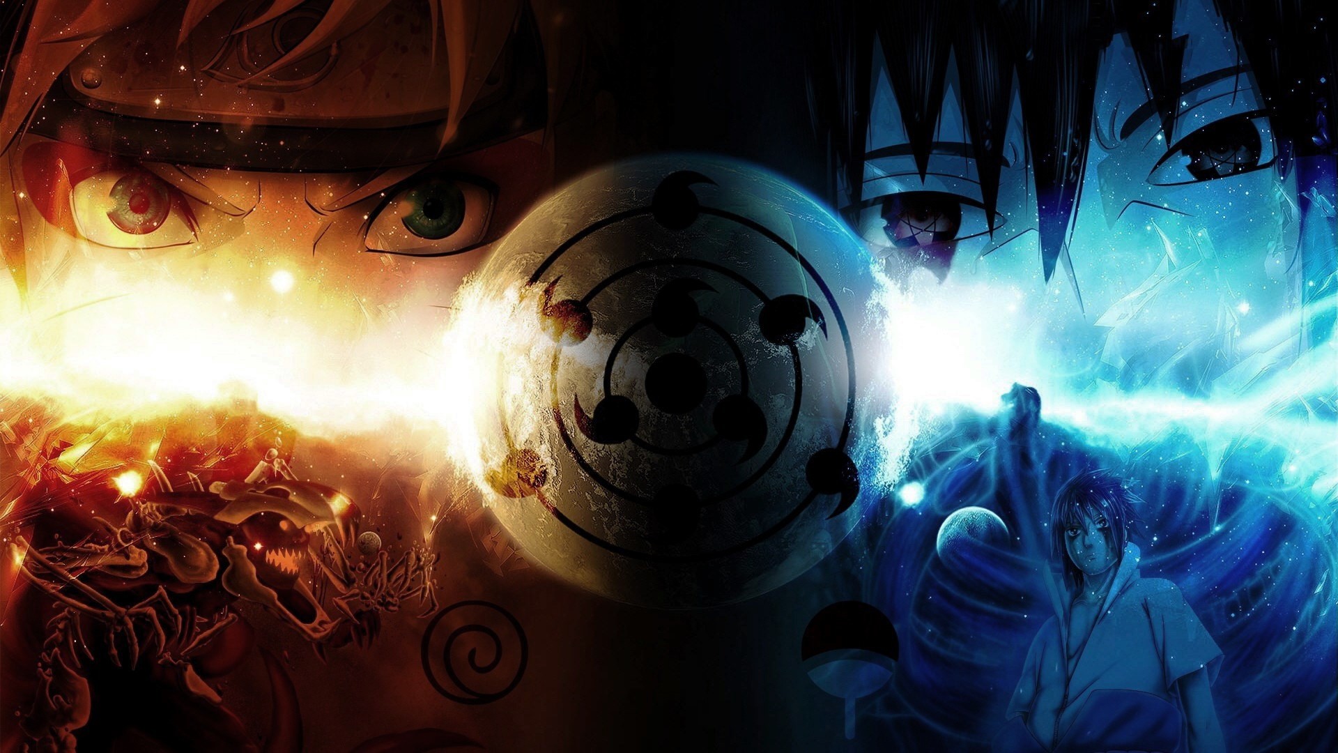 Anime 1920x1080 Naruto Shippuden Uzumaki Naruto Uchiha Sasuke Sharingan anime face eyes