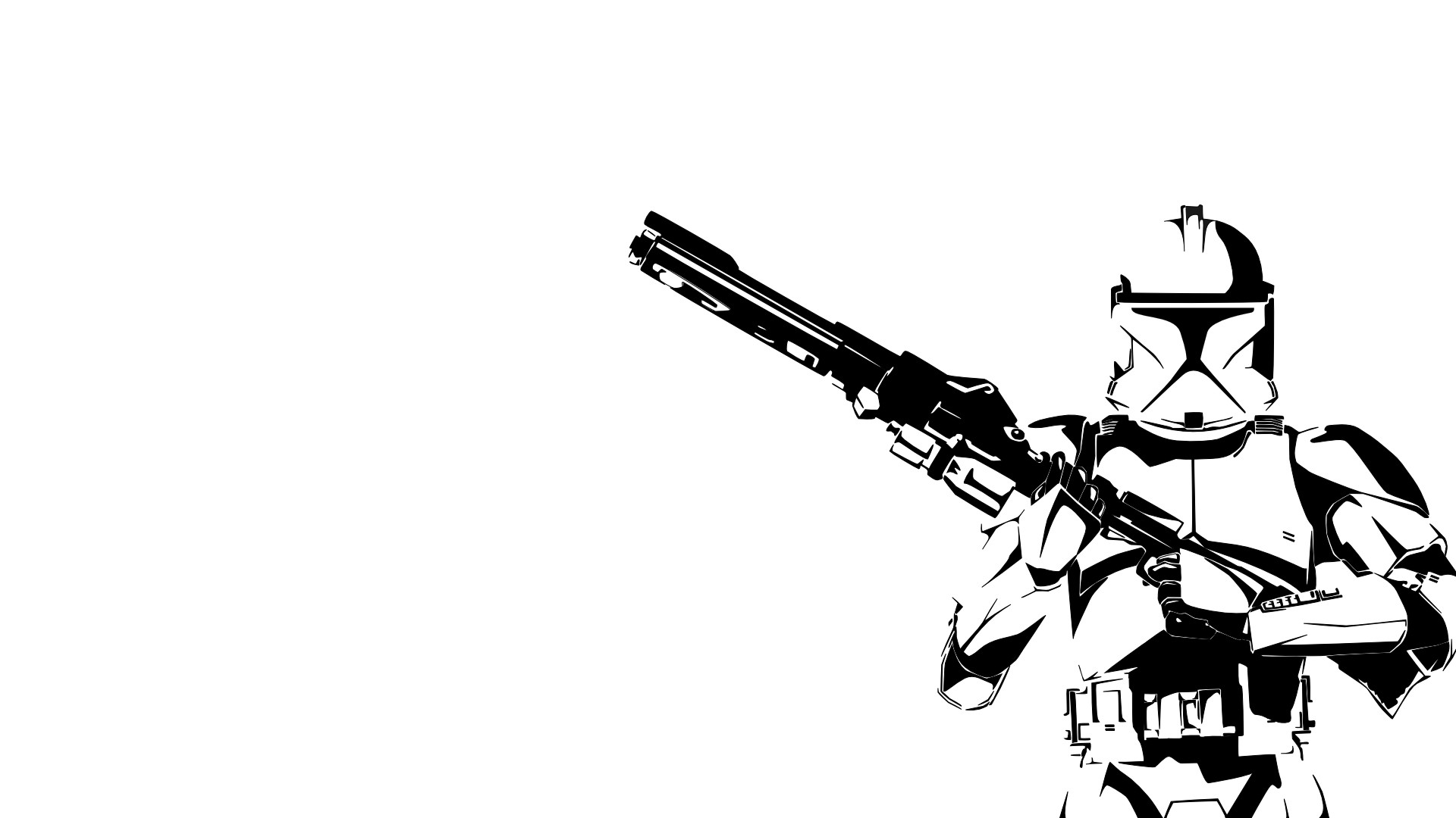 General 1920x1080 Star Wars clone trooper monochrome simple background science fiction white background