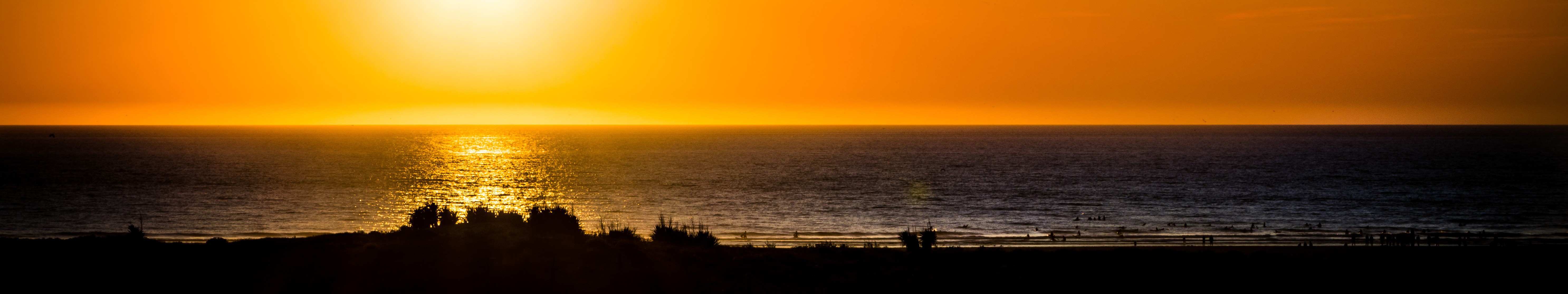 General 5944x1114 triple screen sunset orange sky sky nature sea horizon sunlight outdoors