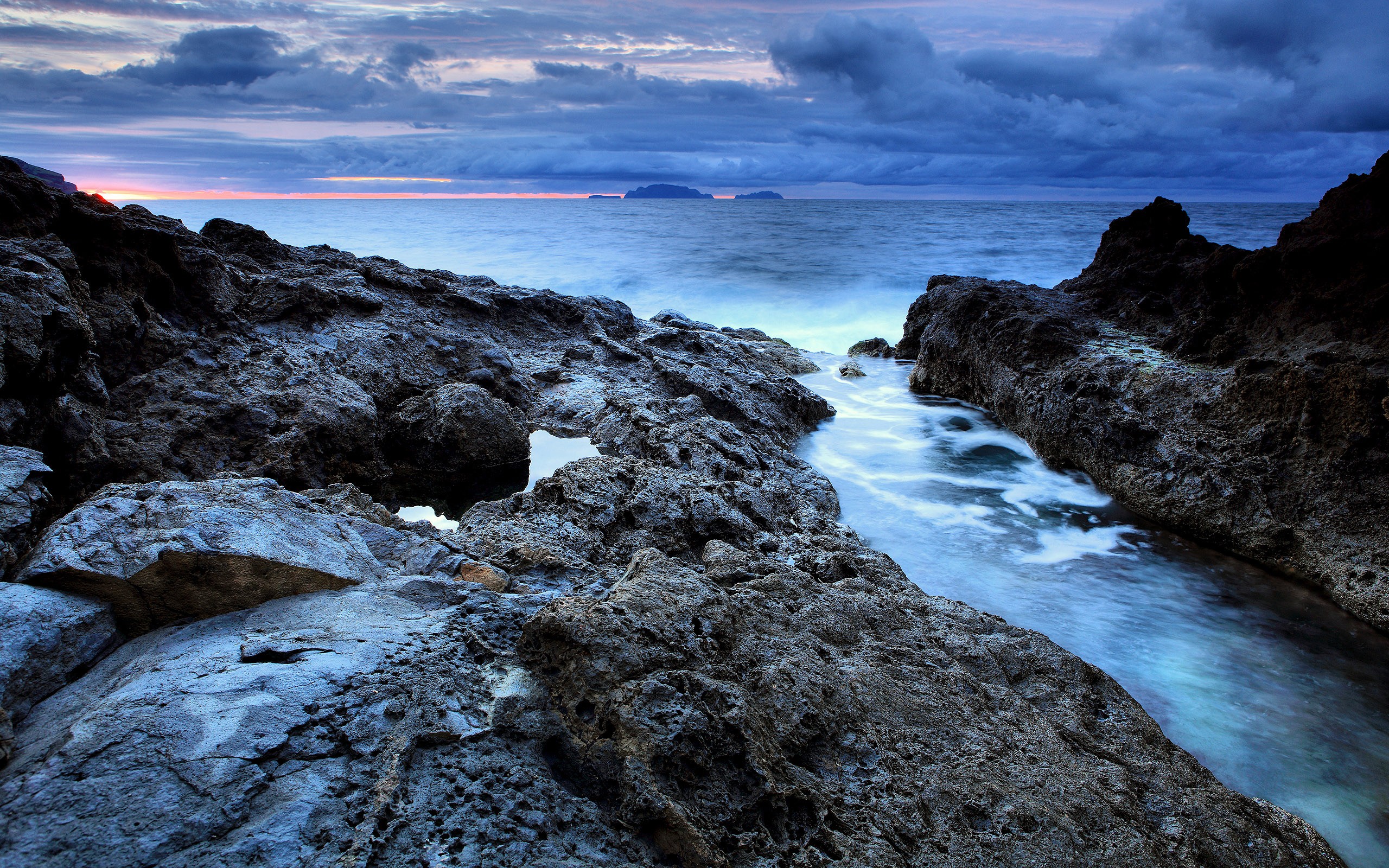 General 2560x1600 photography water sea coast rock formation sky rocks stones