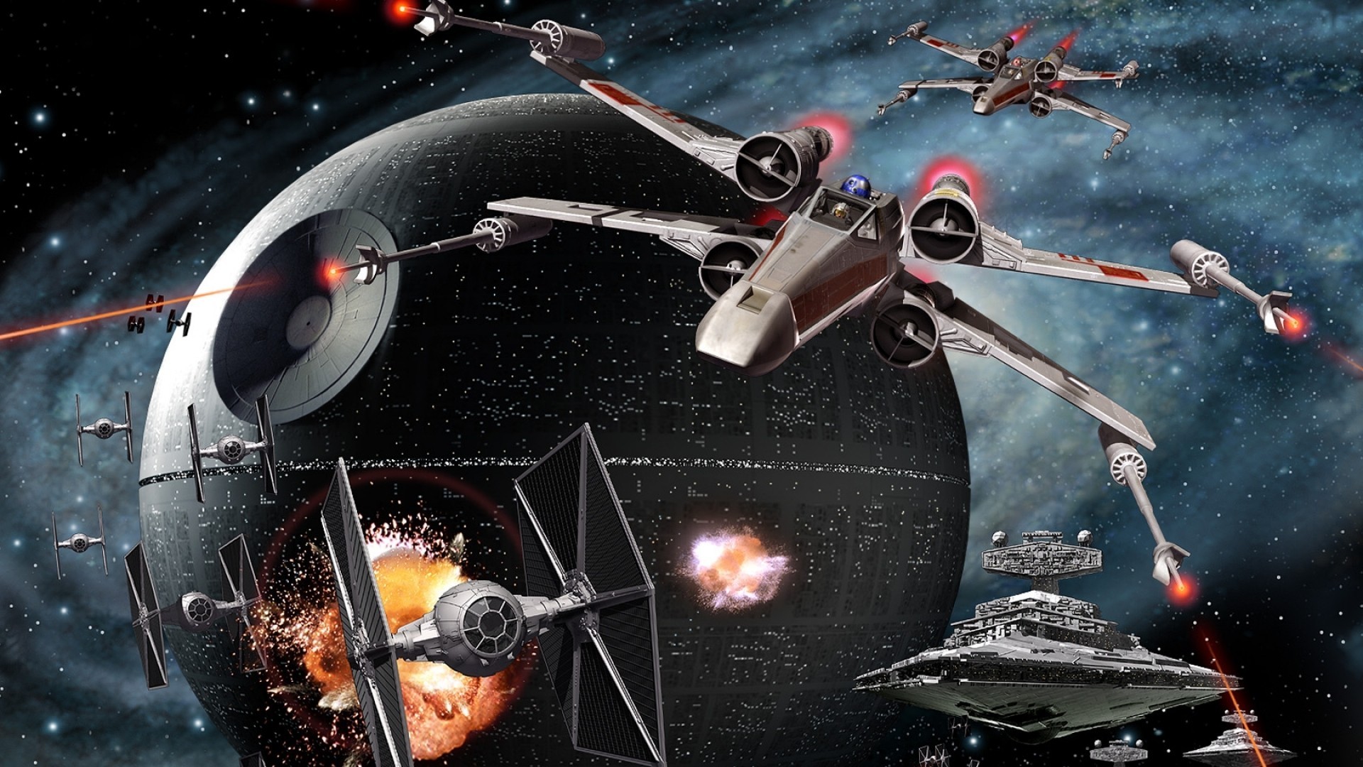 General 1920x1080 Star Wars: Empire at War artwork video games Death Star X-wing TIE Fighter Star Destroyer Star Wars PC gaming video game art science fiction Star Wars Ships