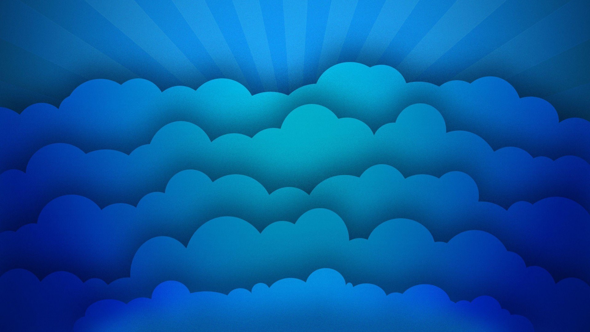 General 1920x1080 digital art minimalism clouds blue imagination sun rays