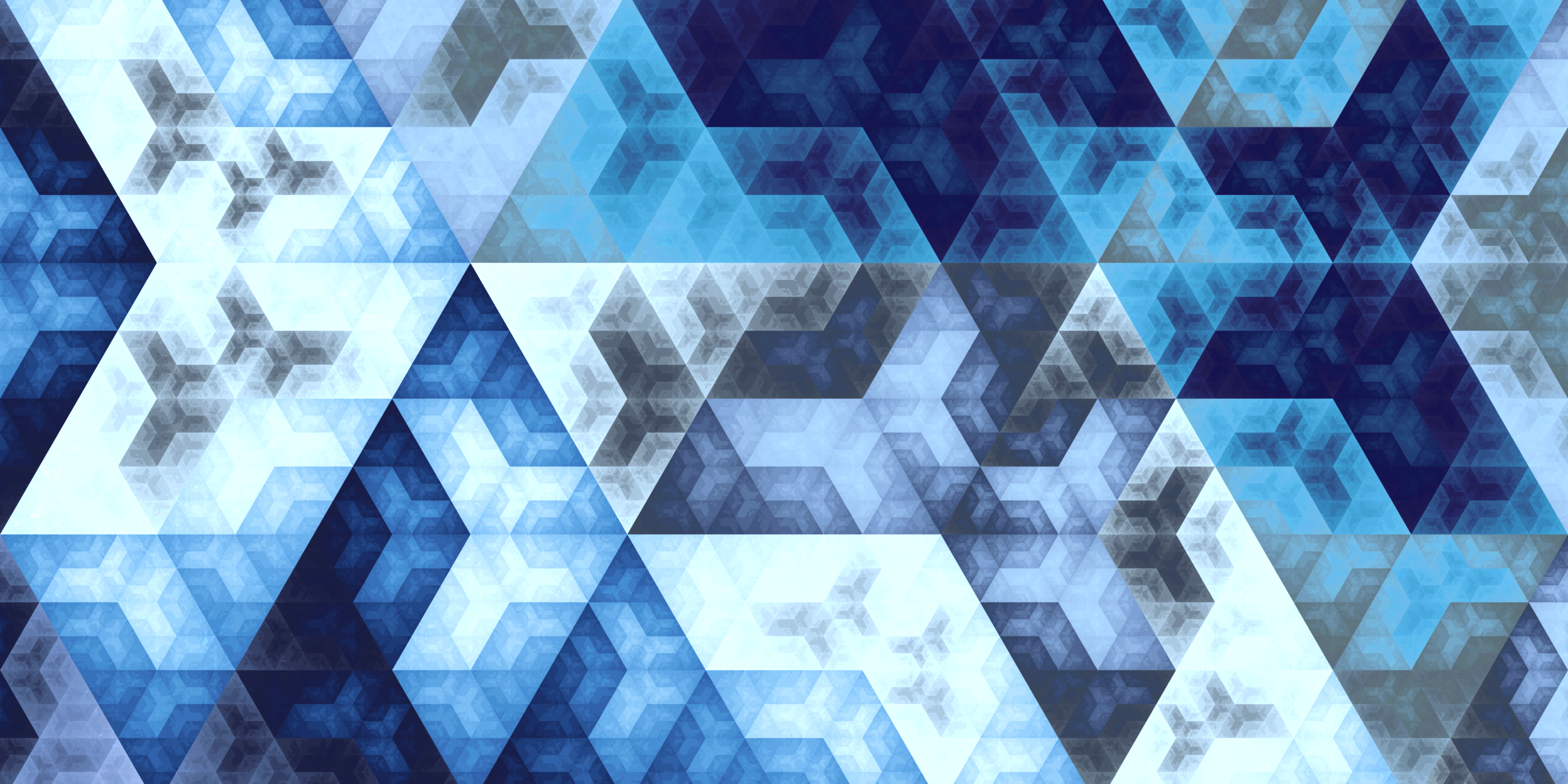 General 3200x1600 fractal Apophysis mathematics golden ratio Fibonacci sequence hexagon triangle digital art CGI blue DeviantArt texture